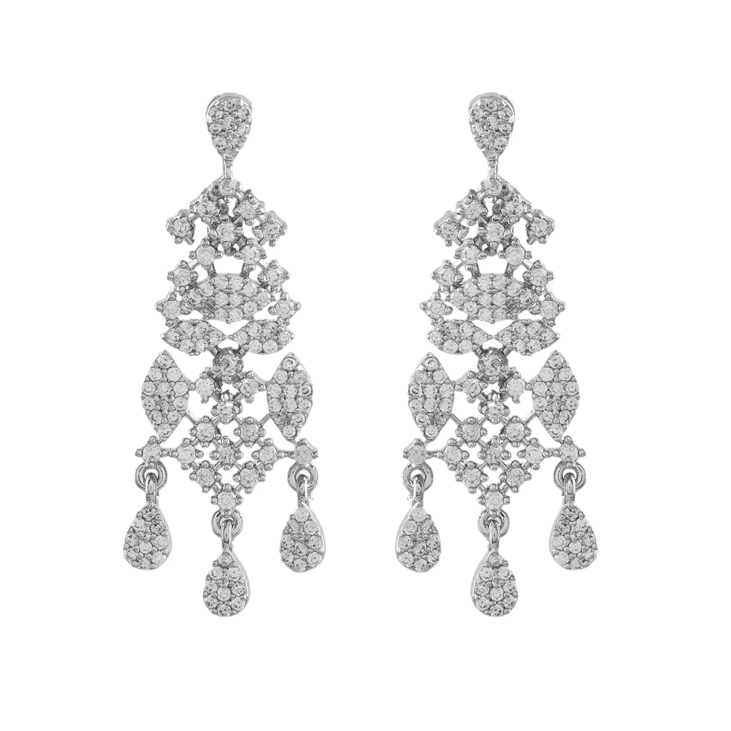 Sparkling Opulance Elegant Teardrop American Diamond Necklace Set - Image 6