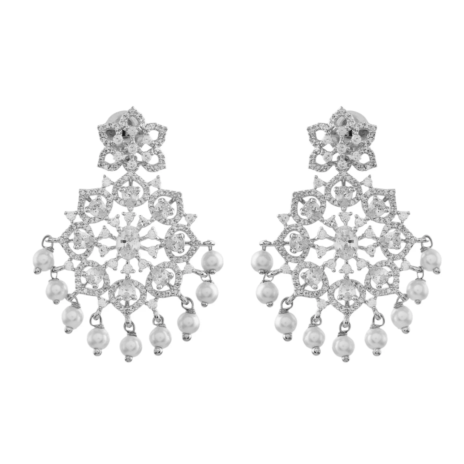 Sparkling Opulance Luxe American Diamond Necklace Set - Image 6