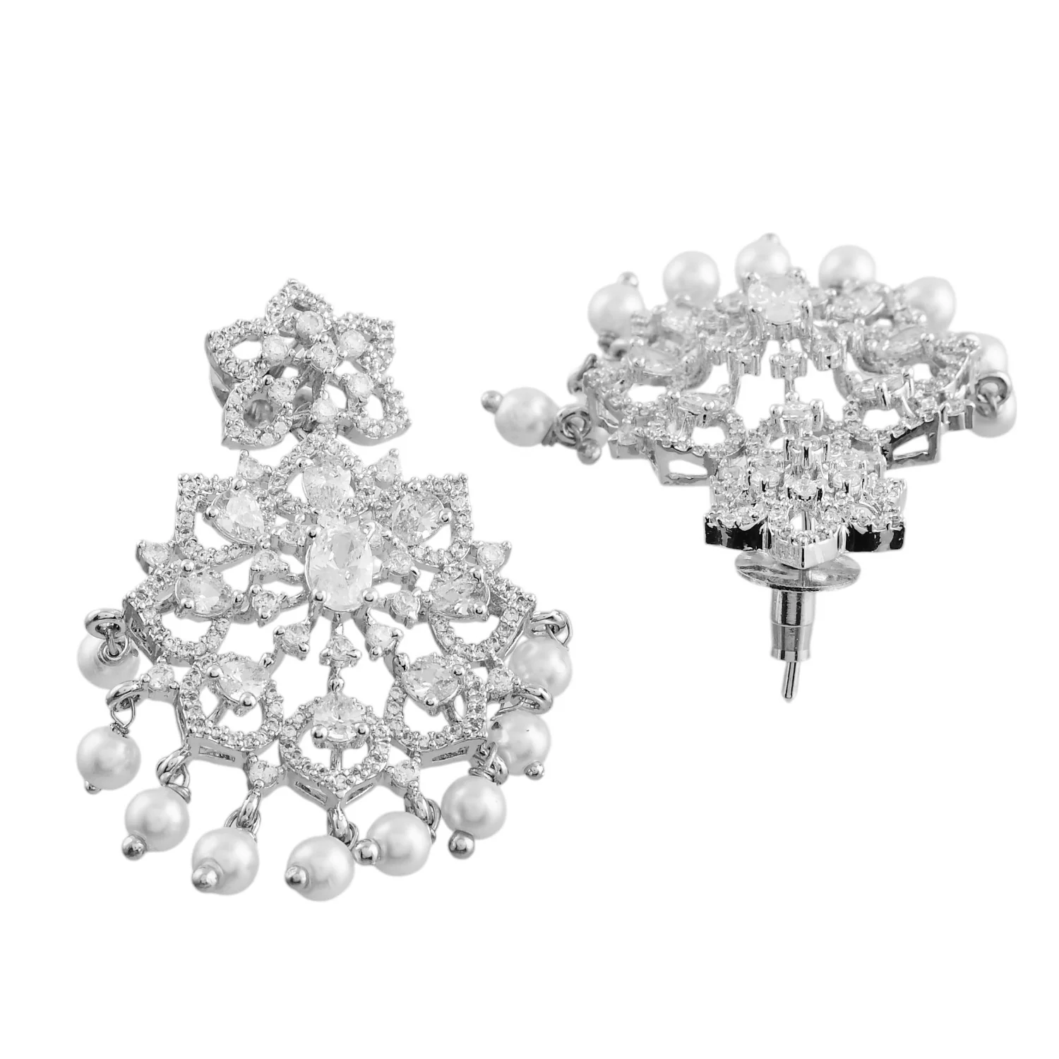 Sparkling Opulance Luxe American Diamond Necklace Set - Image 7