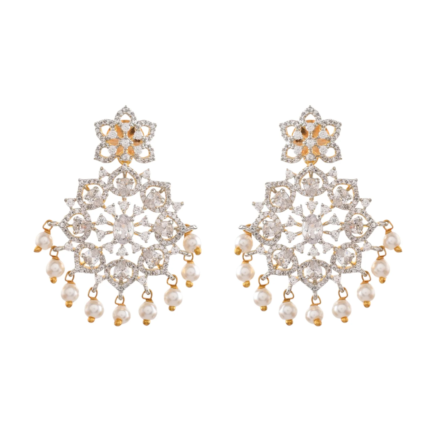 Sparkling Opulance Luxe Gold American Diamond Necklace Set - Image 6