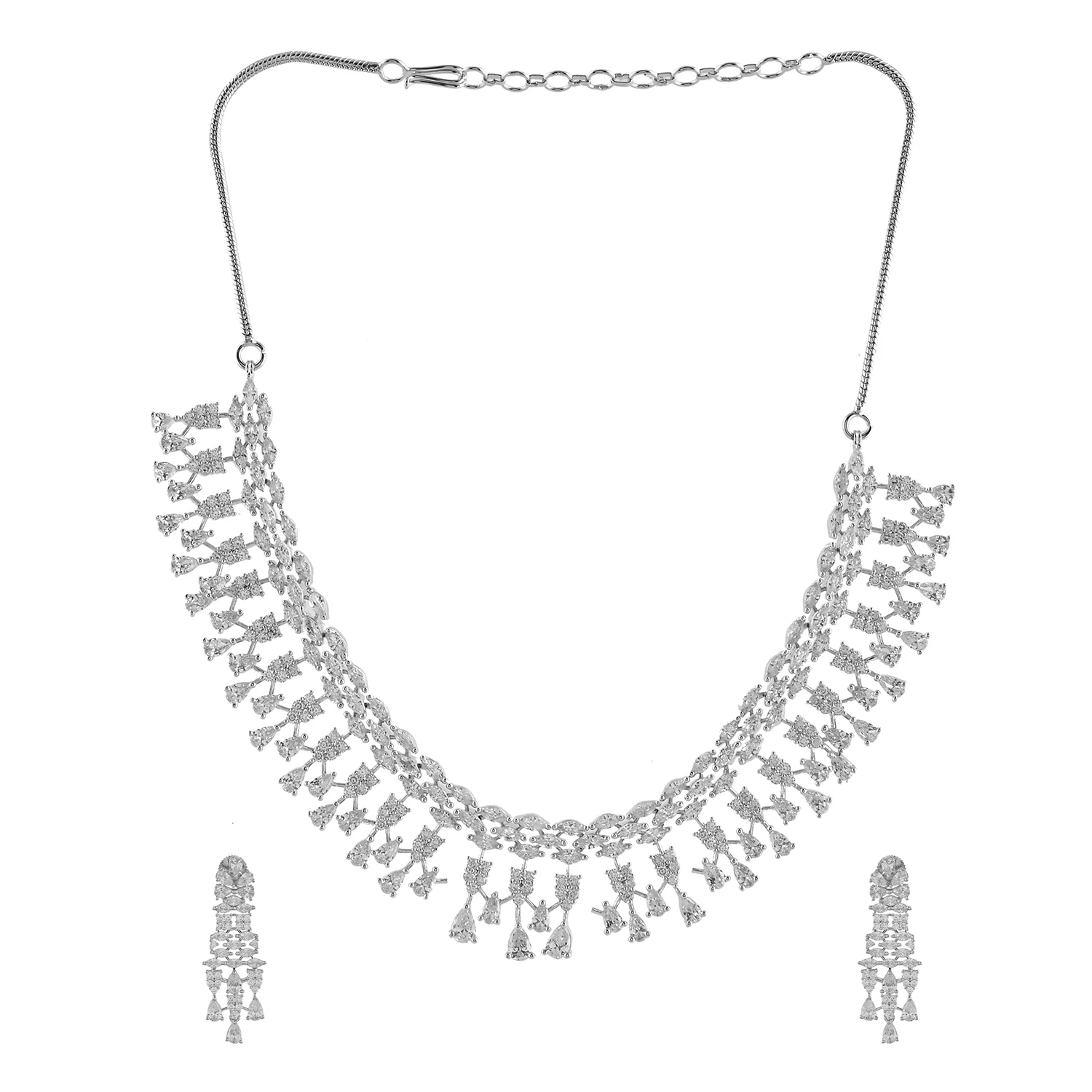 Sparkling Opulance Timeless American Diamond Necklace Set - Image 4