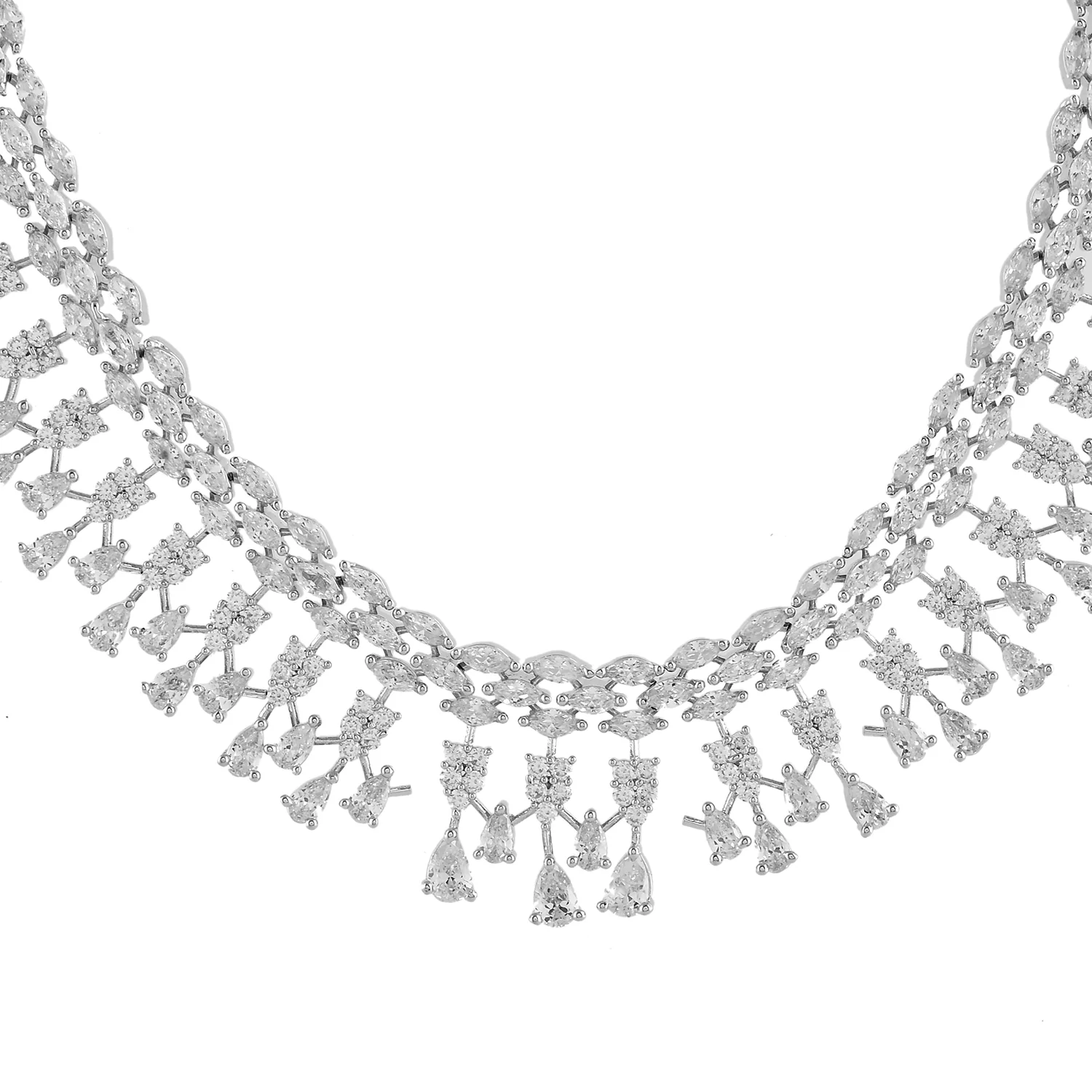 Sparkling Opulance Timeless American Diamond Necklace Set - Image 5