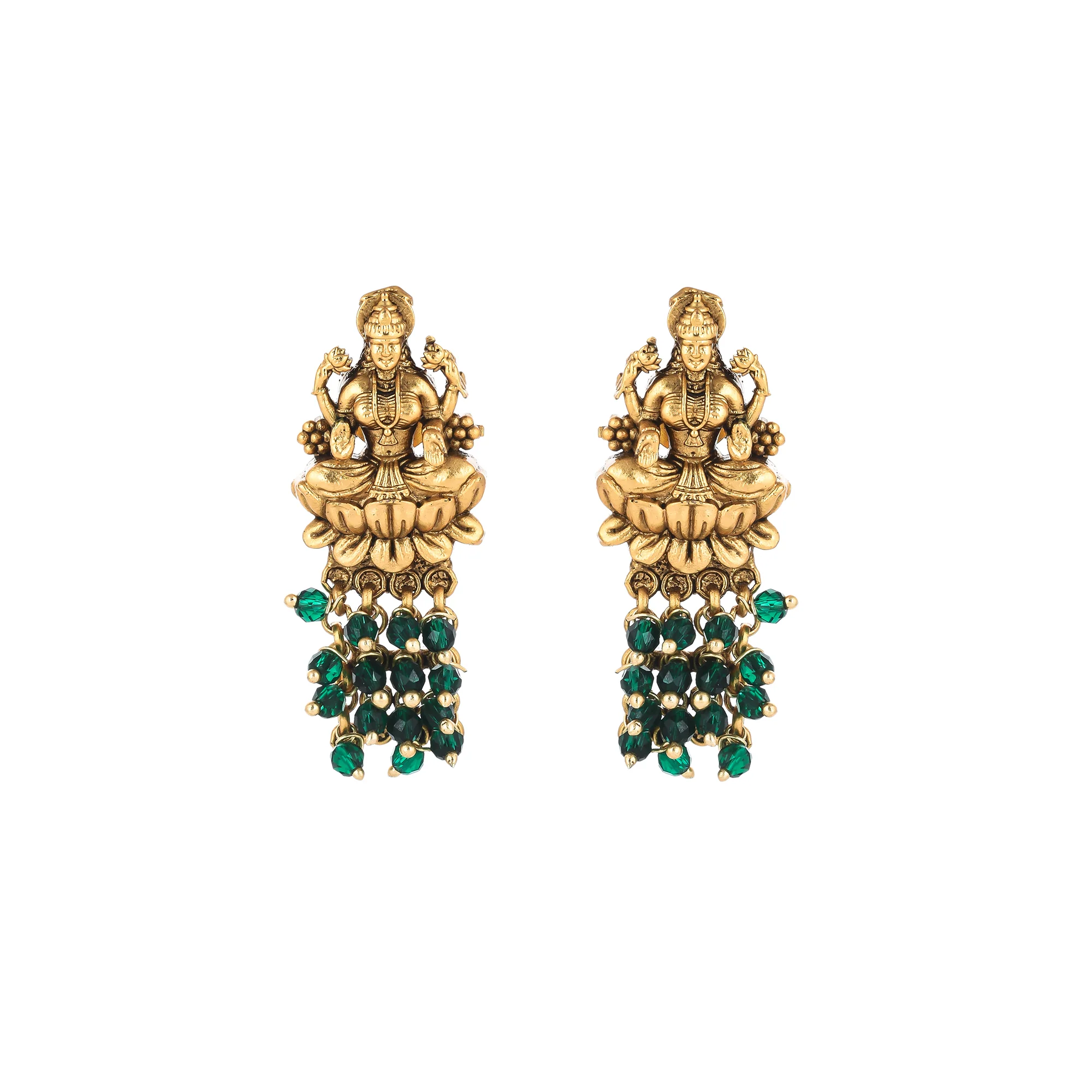 Sparkling Opulence Antique Temple Jewellery Set - Image 5