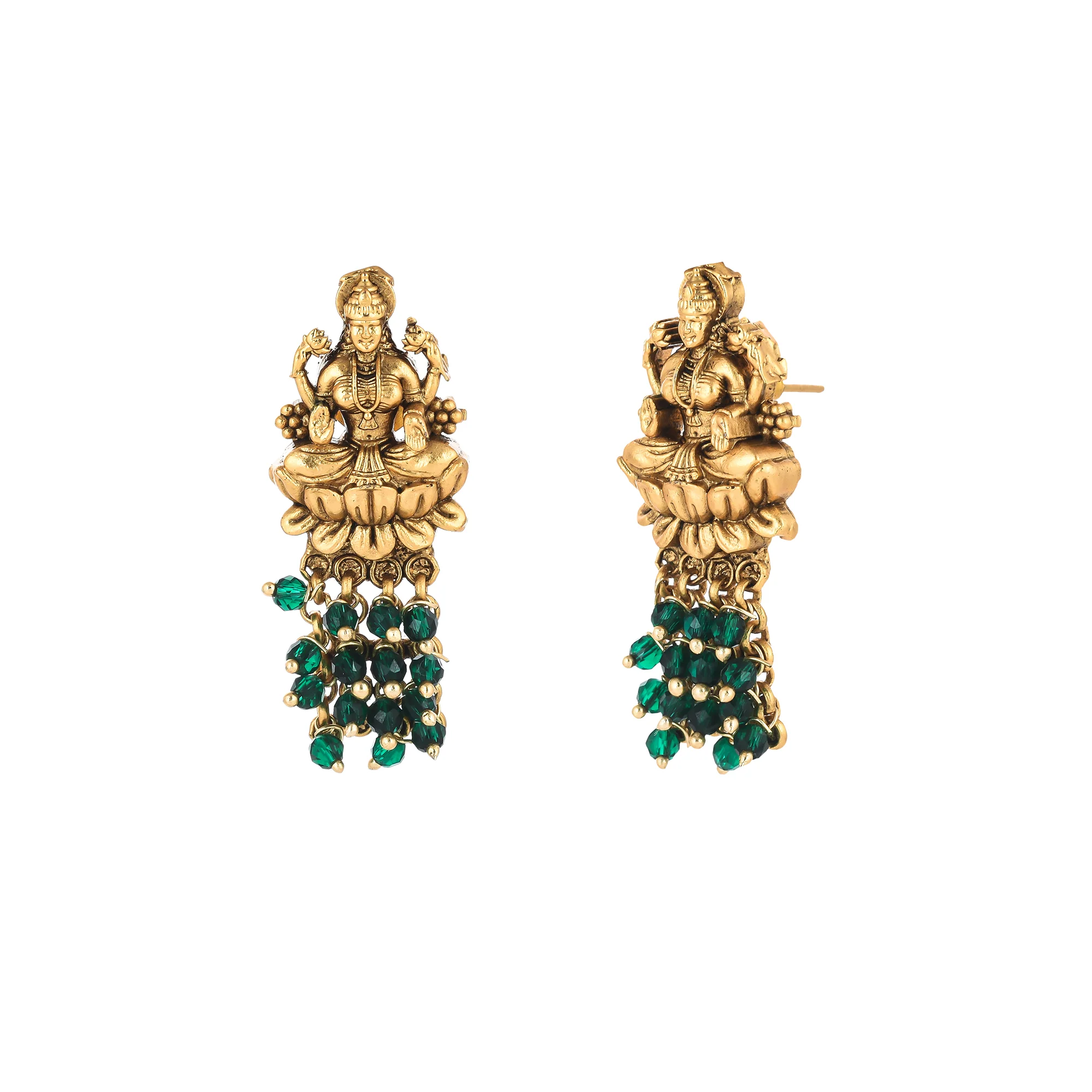 Sparkling Opulence Antique Temple Jewellery Set - Image 6