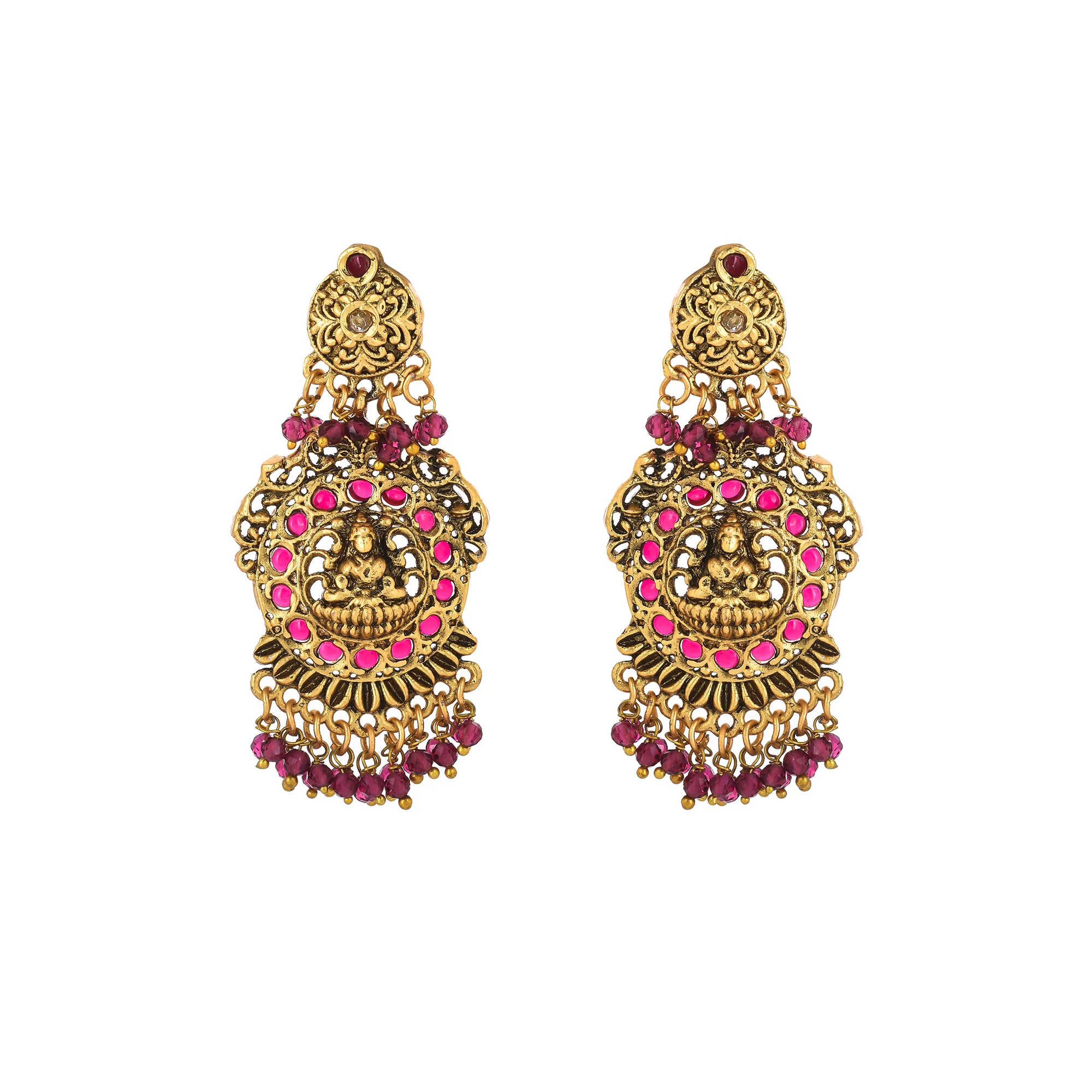 Sparkling Opulence Beaded Gold Toned Jewellery Set - Image 5