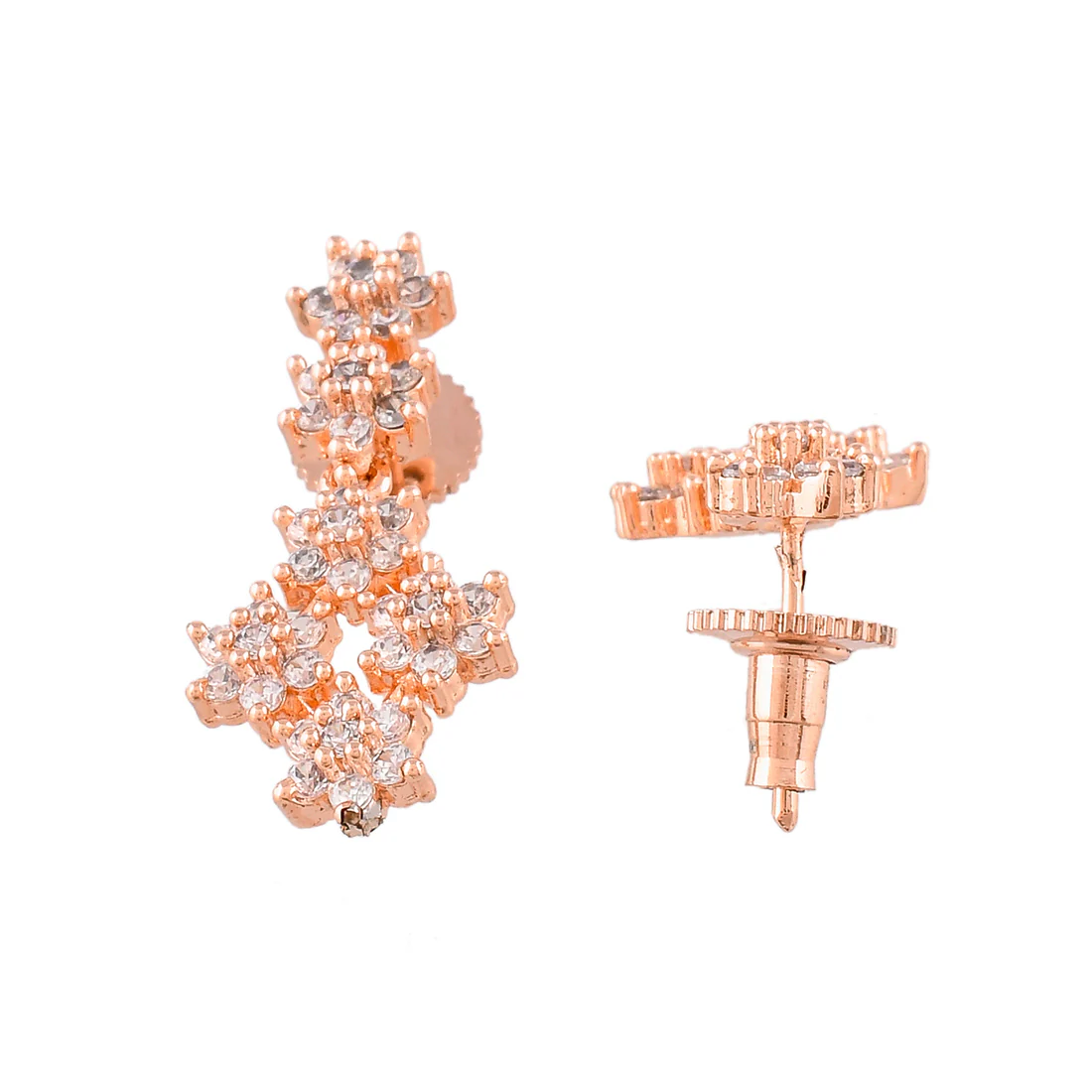 Sparkling Opulence Cluster Setting Round Cut CZ Jewellery Set - Image 5