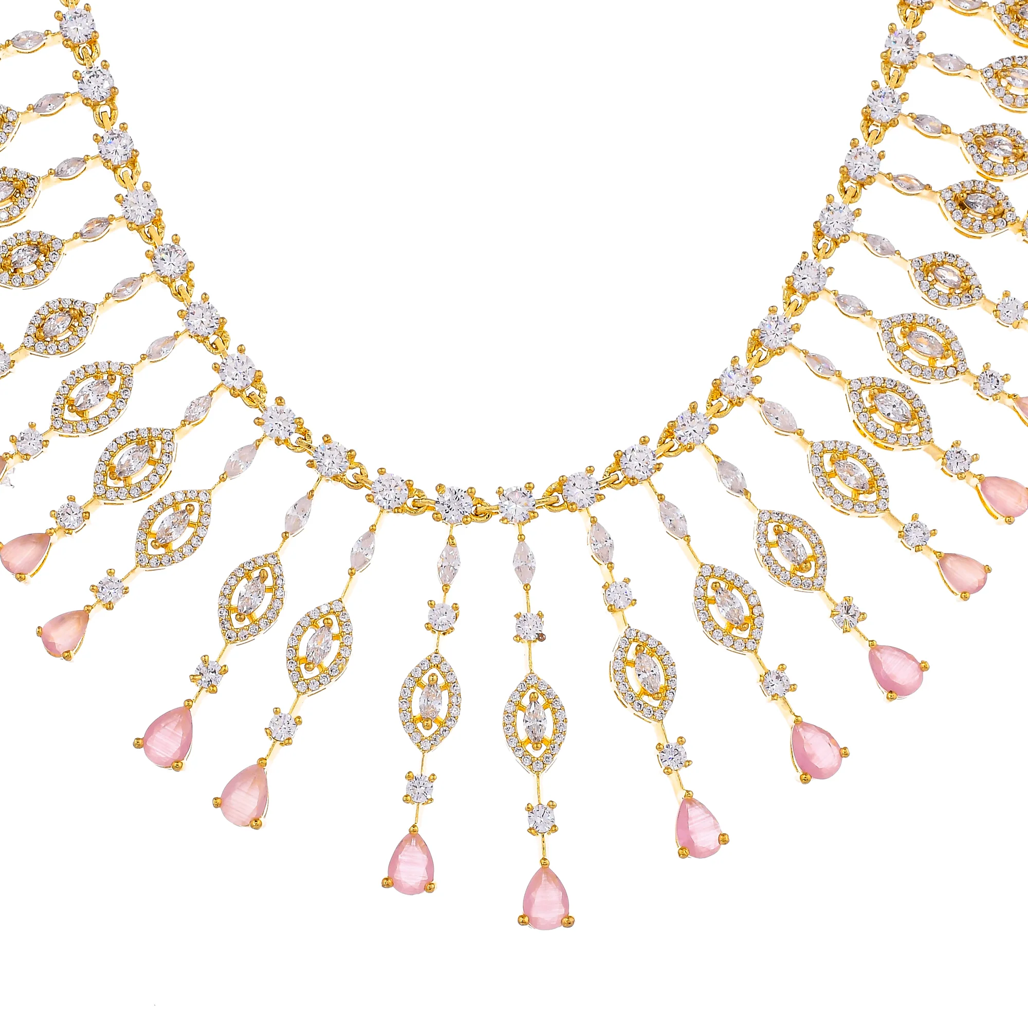 Sparkling Opulence Gilded Blossom Necklace Set - Image 5