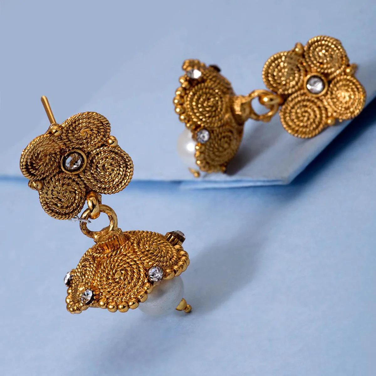 Spiral Design Jhumki Earrings For Women
