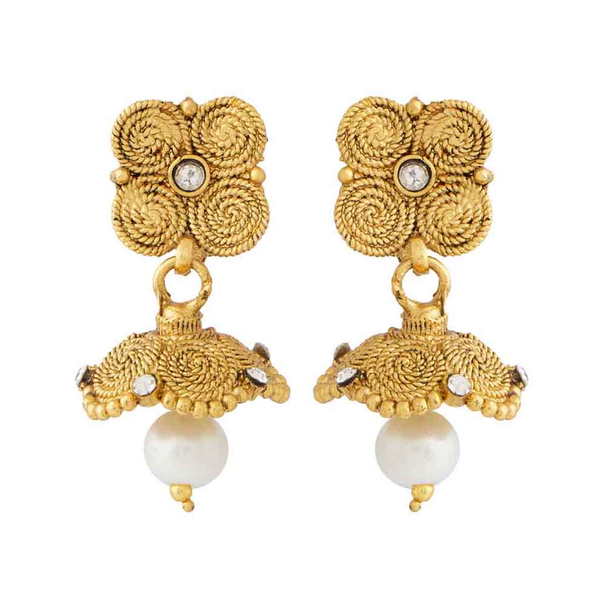 Spiral Design Jhumki Earrings For Women - Image 2