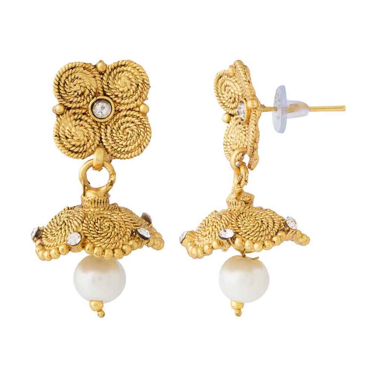 Spiral Design Jhumki Earrings For Women - Image 3