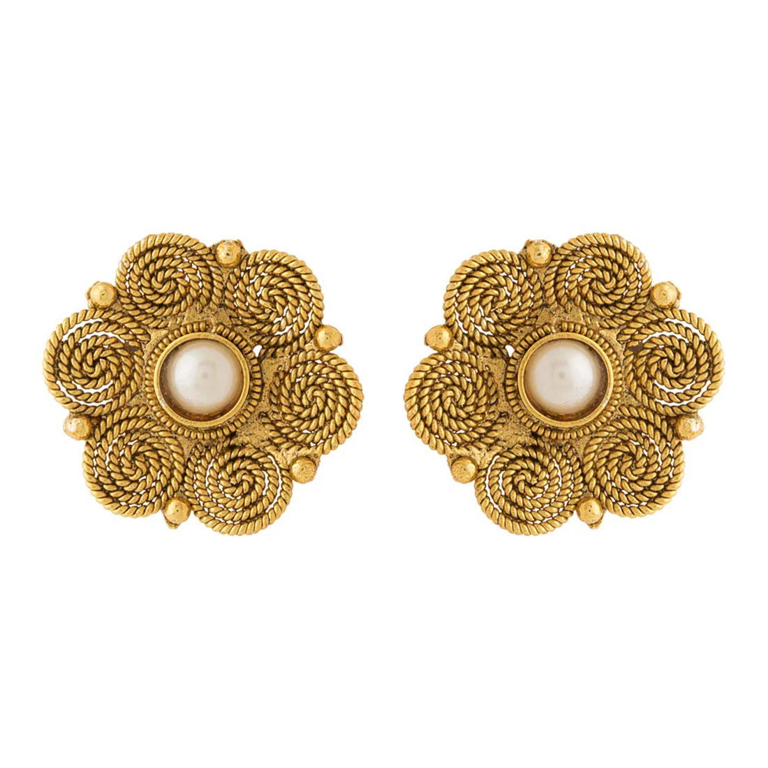 Spiral Shaped Stud Earrings - Image 3