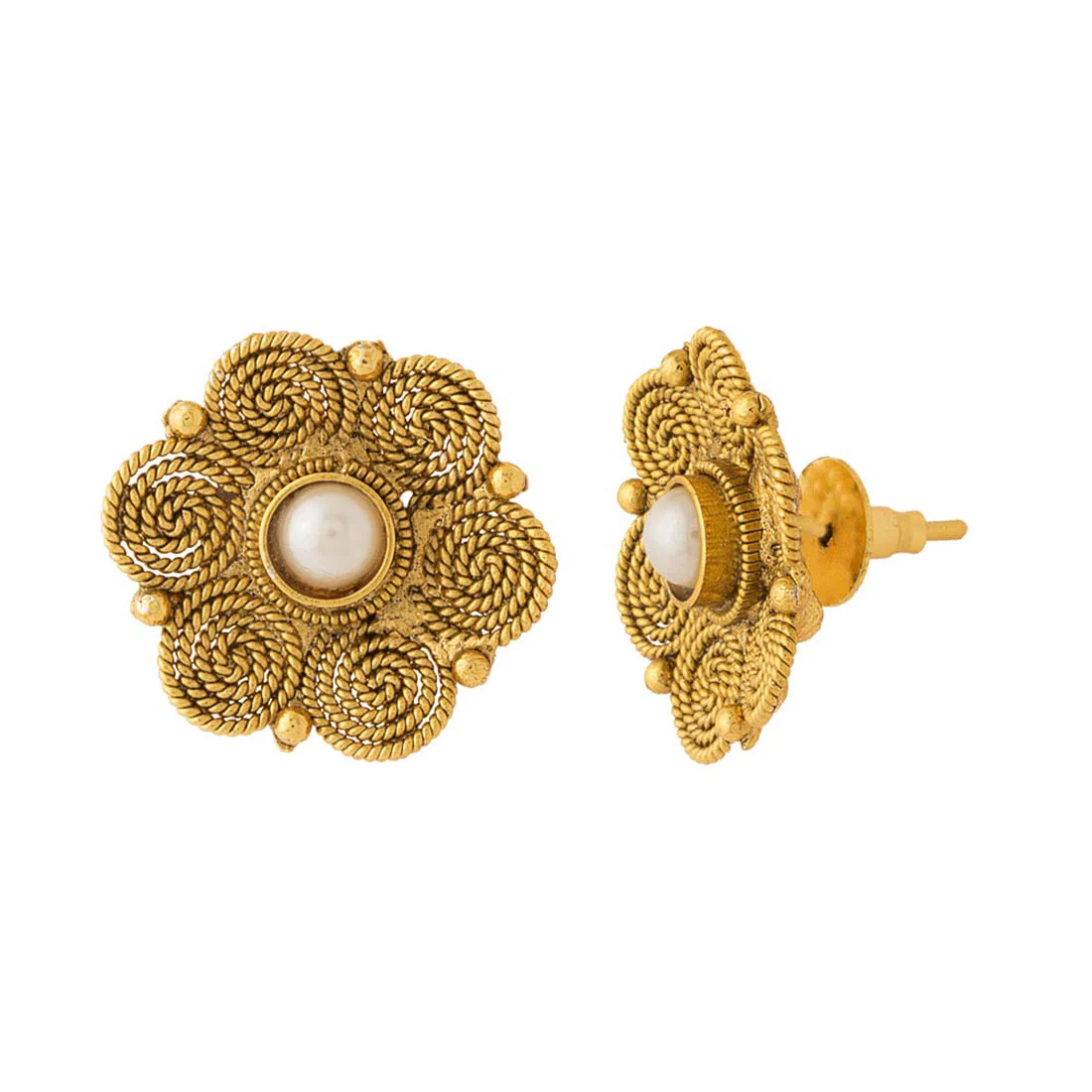 Spiral Shaped Stud Earrings - Image 4