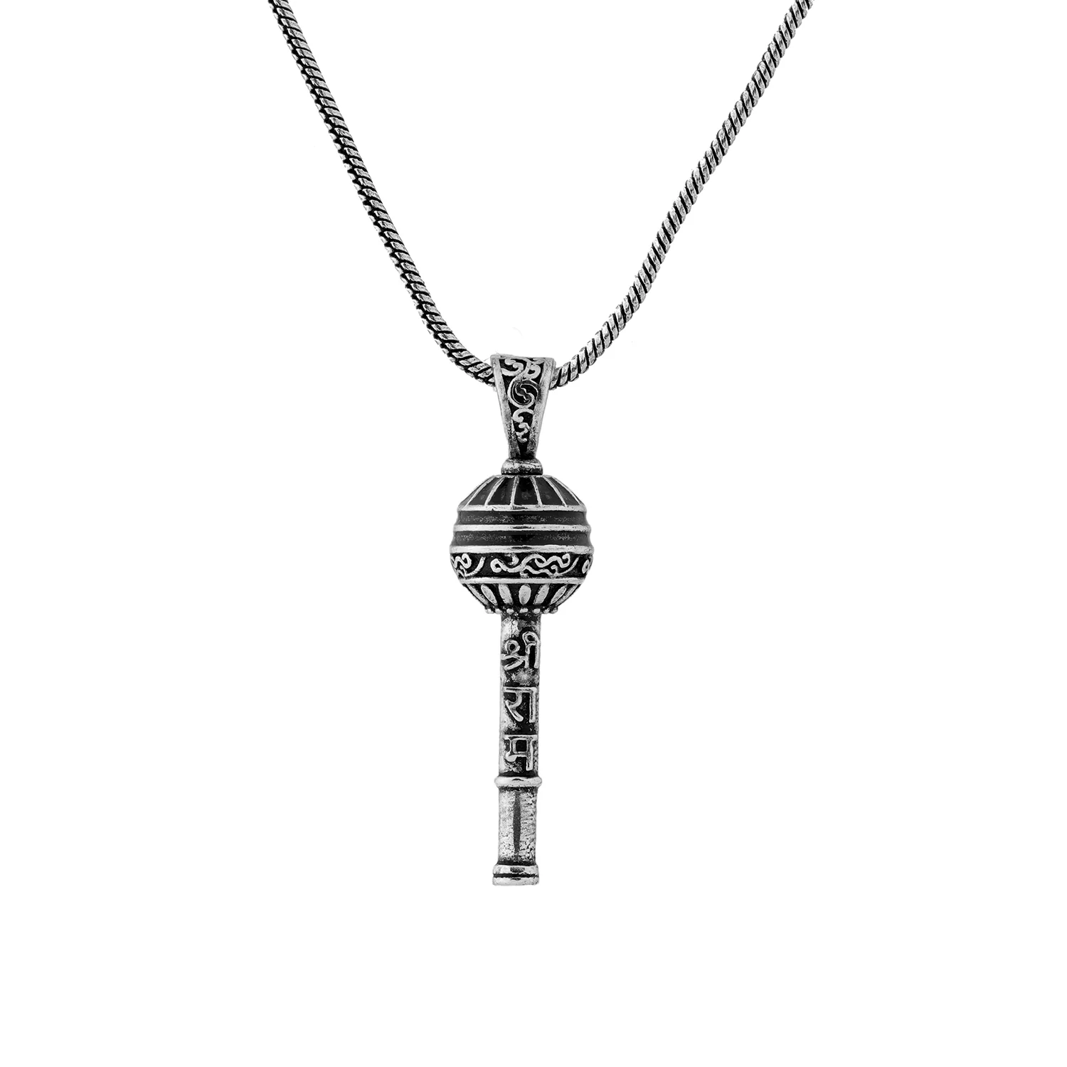 Spiritual Guardian Key Silver Pendant Necklace For Men - Image 2