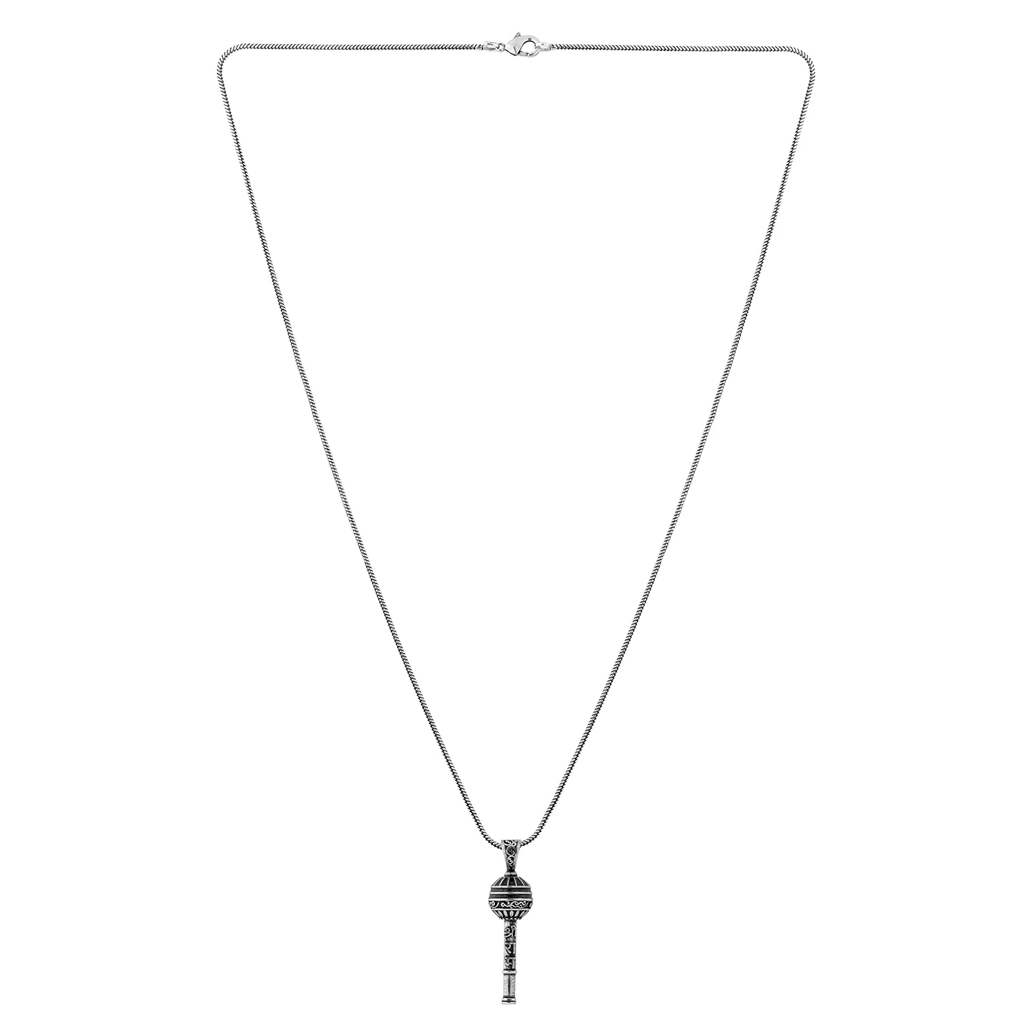 Spiritual Guardian Key Silver Pendant Necklace For Men - Image 3