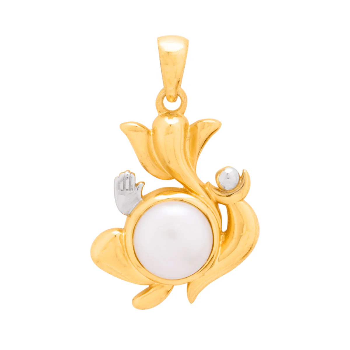 Spiritual Saga Pearl Studded Ganesha Pendant - Image 3