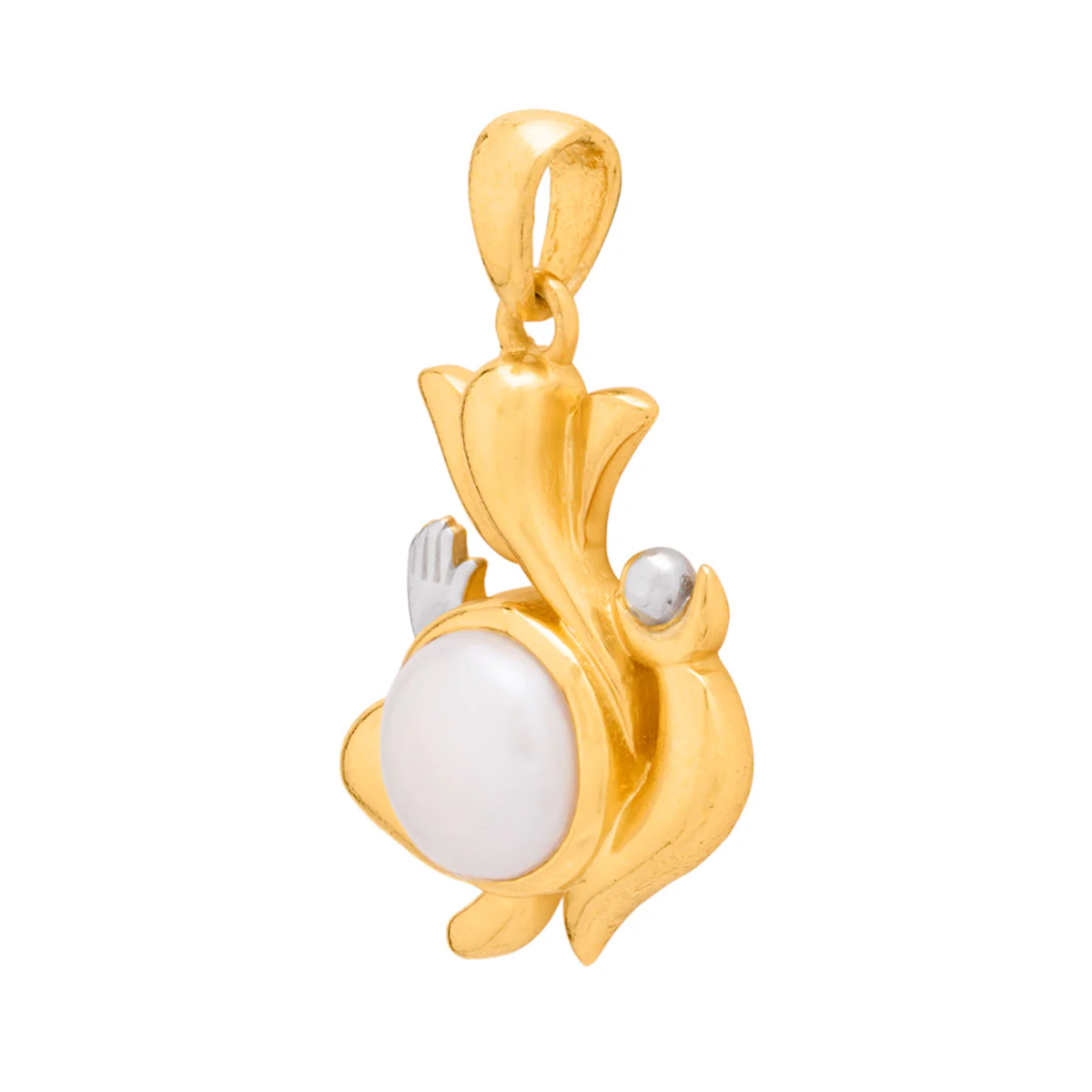 Spiritual Saga Pearl Studded Ganesha Pendant - Image 4