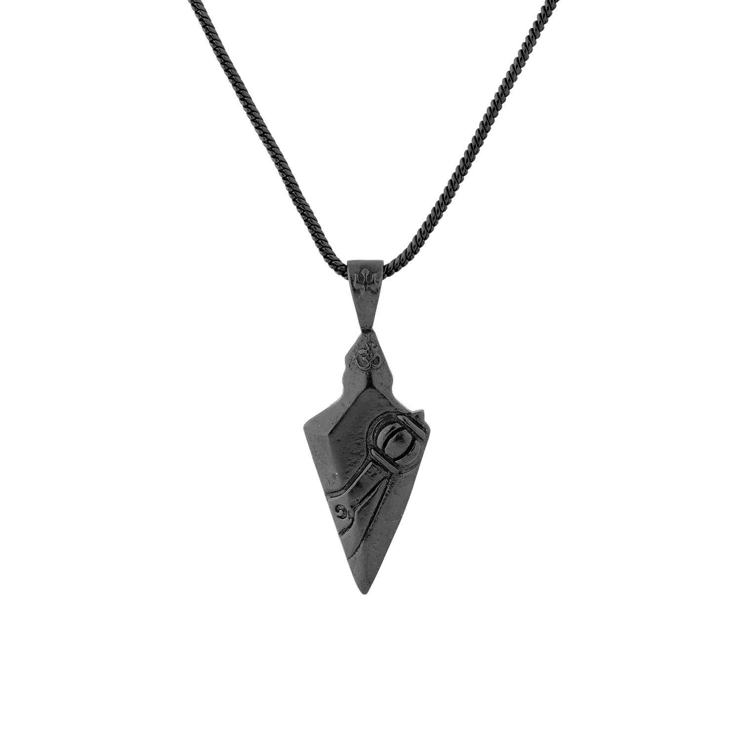 Spiritual Shadow Arrow Black Rhodium Pendant Necklace For Men - Image 2