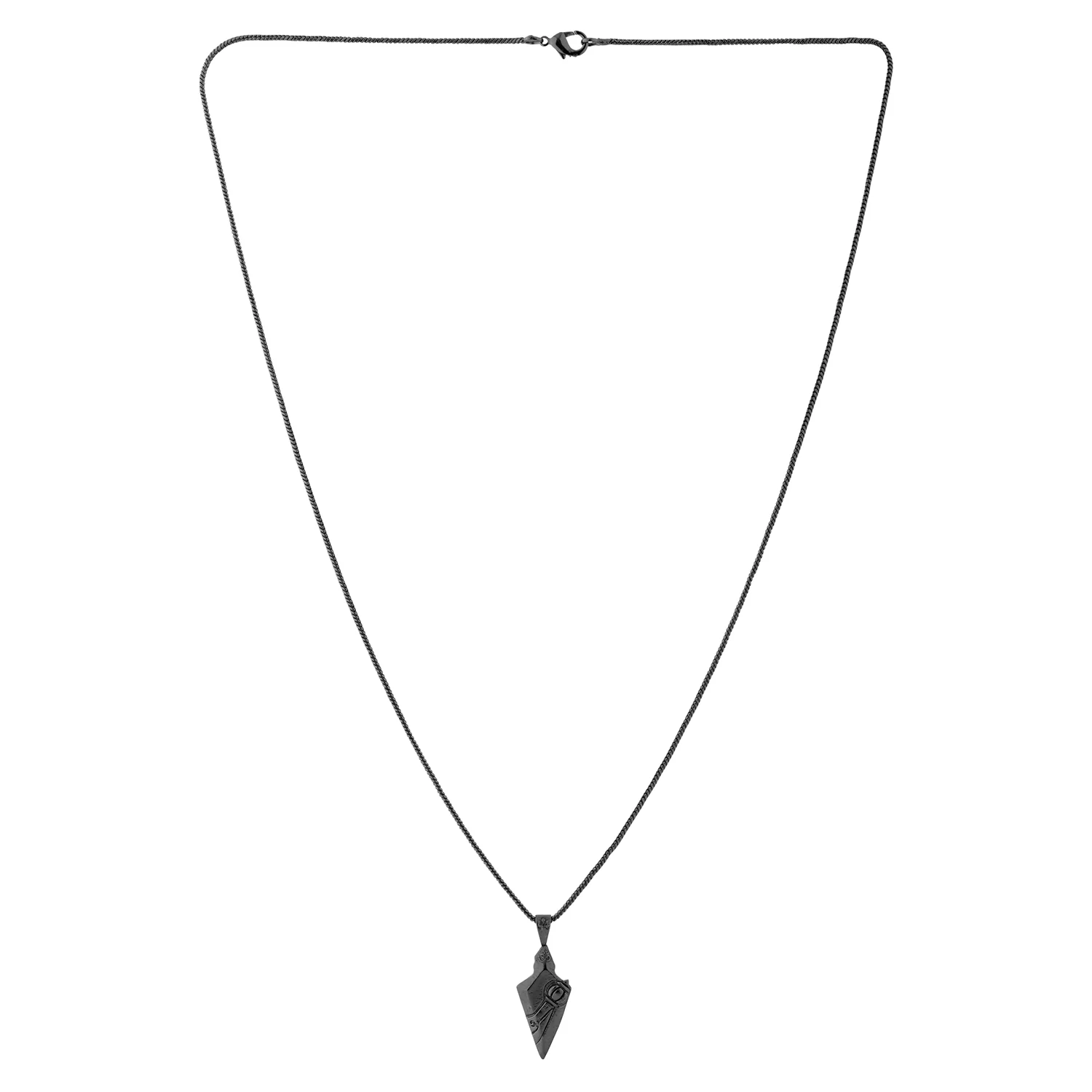 Spiritual Shadow Arrow Black Rhodium Pendant Necklace For Men - Image 3