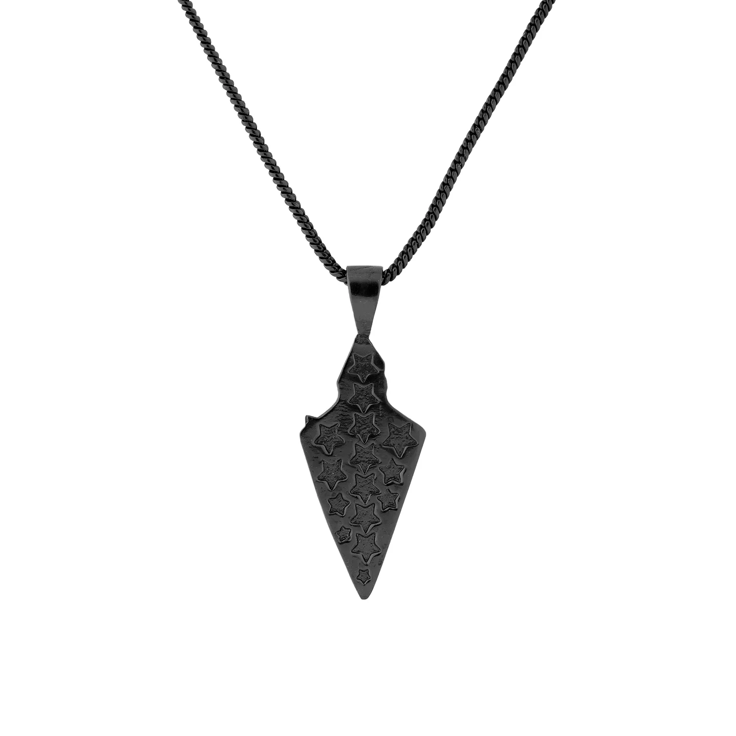 Spiritual Shadow Arrow Black Rhodium Pendant Necklace For Men - Image 4