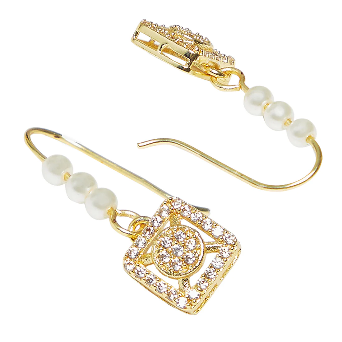 Splendid Pearly White Necklace Set In Gold Tone - Image 5