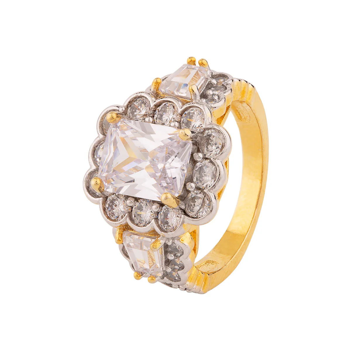 Square Cut American Diamond Gem Embellished Ring - Image 3