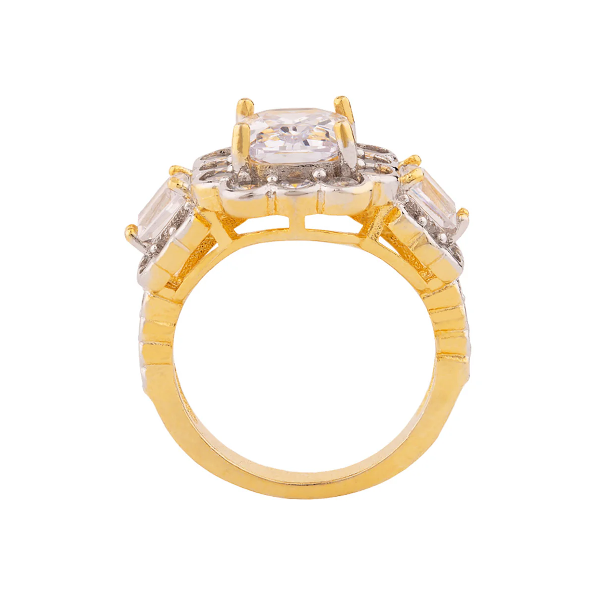Square Cut American Diamond Gem Embellished Ring - Image 4
