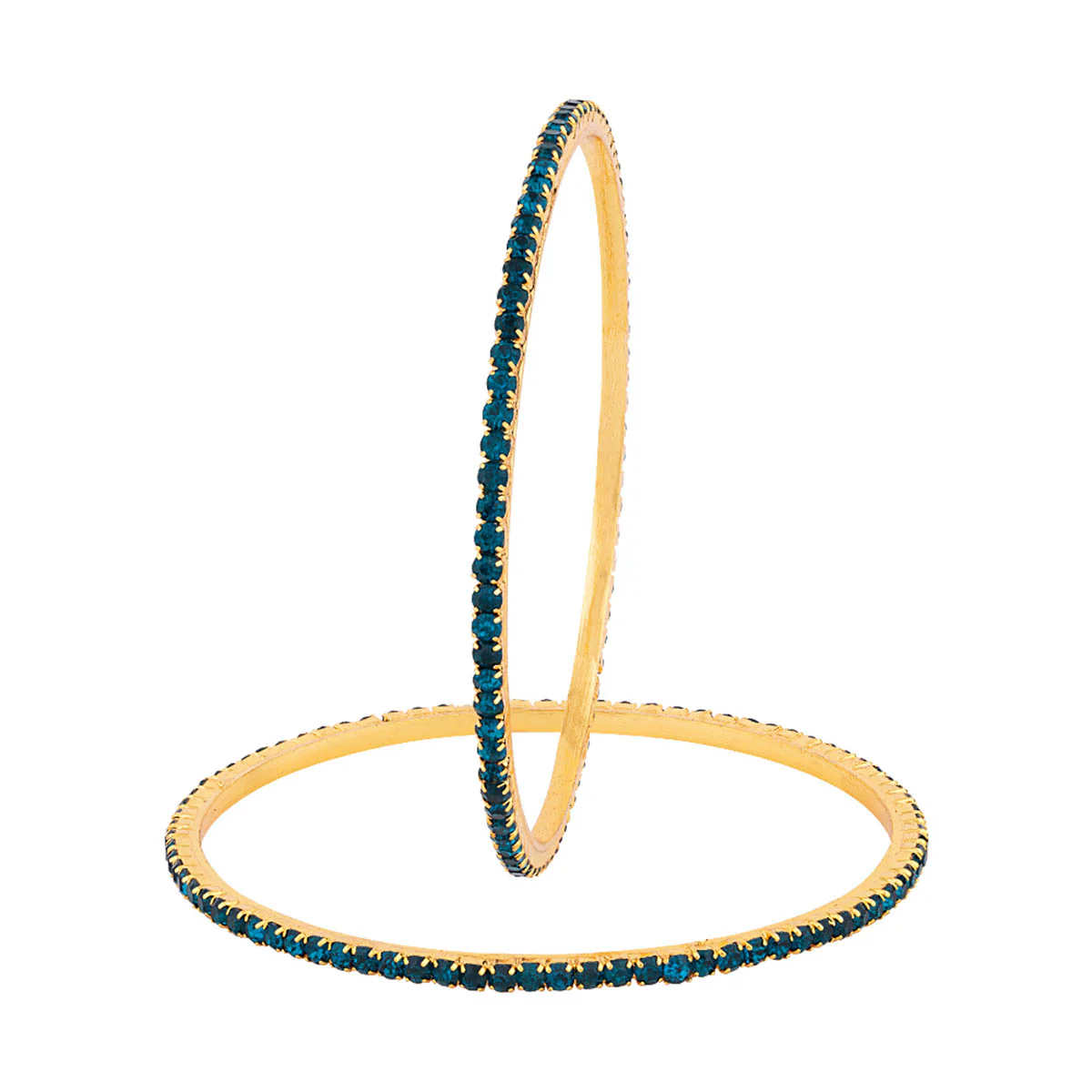 Square Cut American Diamond Gems Embellished Bangles - Image 3
