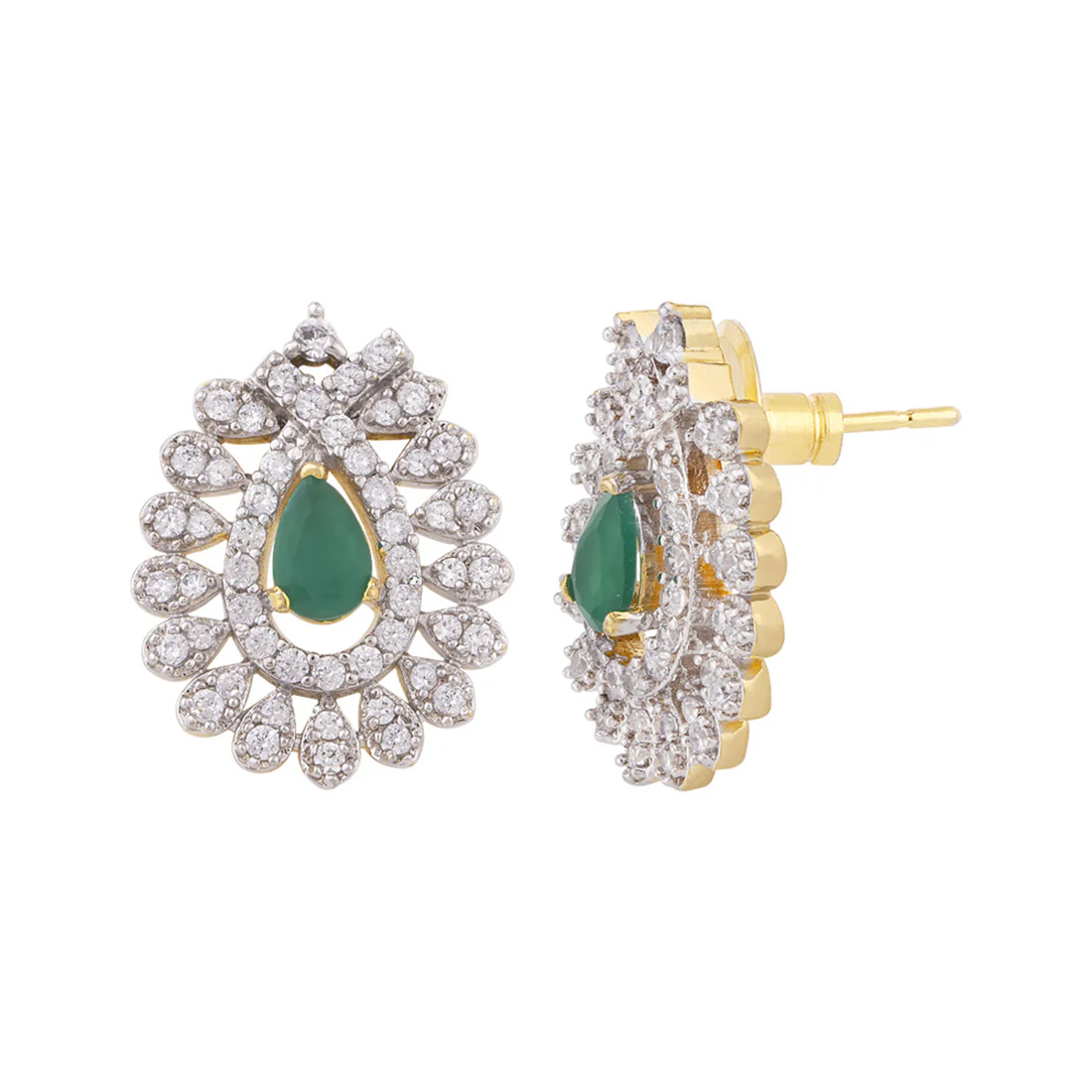 Staple Earrings CZ Gems Embellished Earrings - Image 3