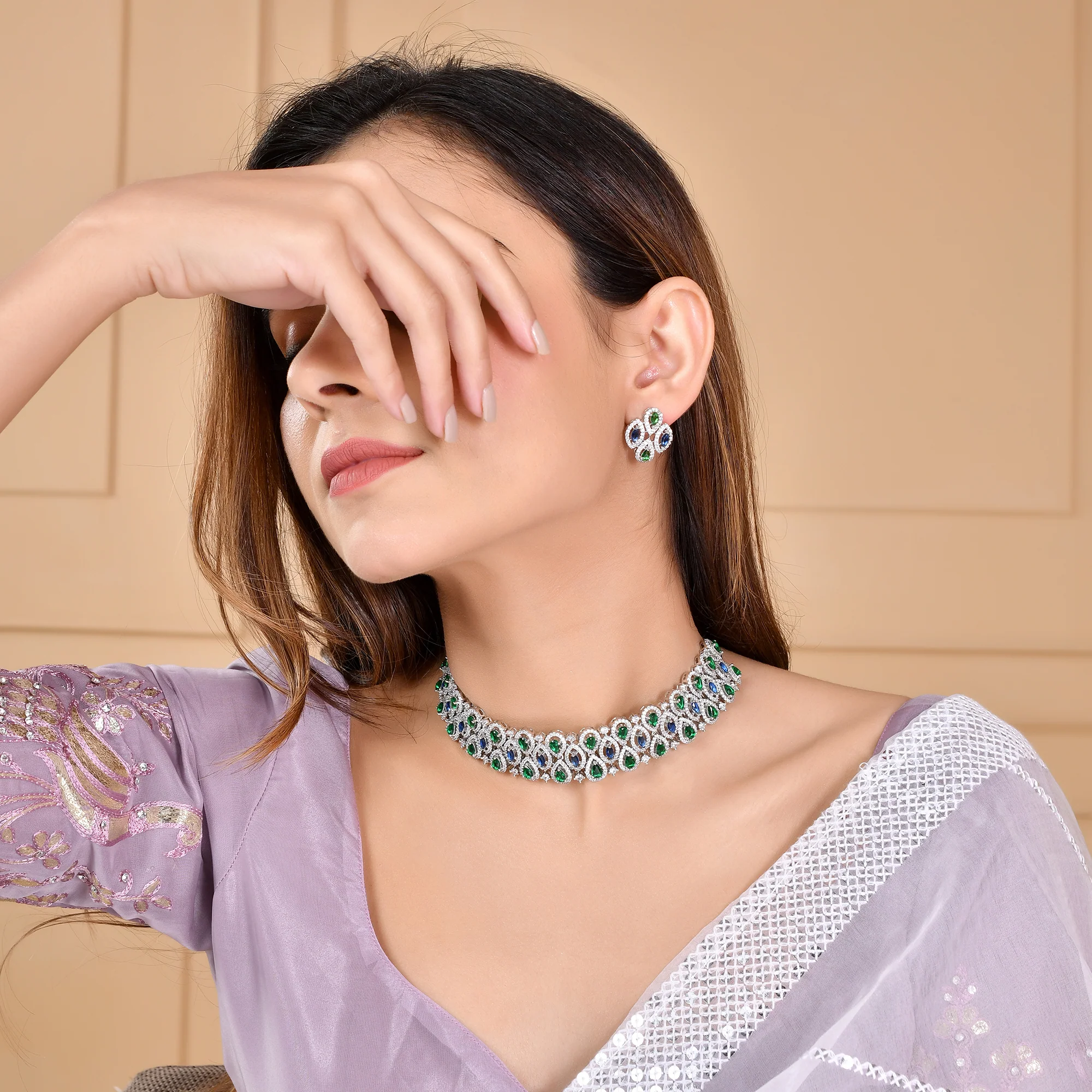 Starlight Aurora Choker Necklace Set - Image 2