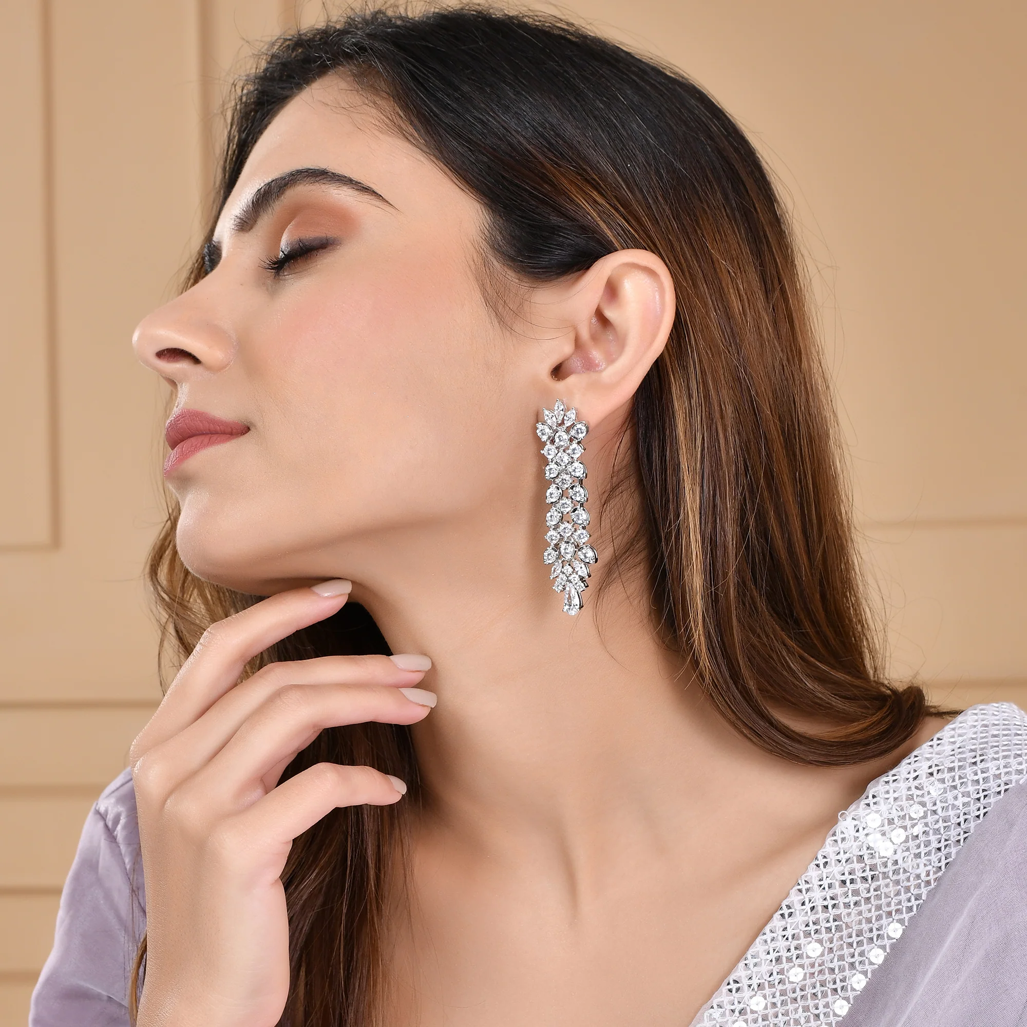 Starlight Stella Long Statement Earrings - Image 2
