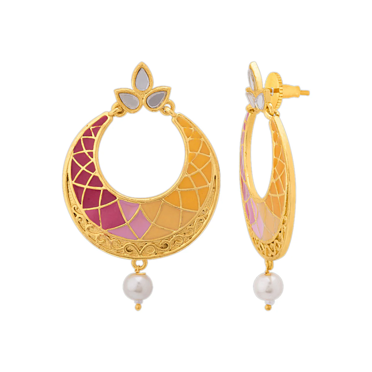 Starry Ombre Yellow Gold Earrings for Women - Image 3
