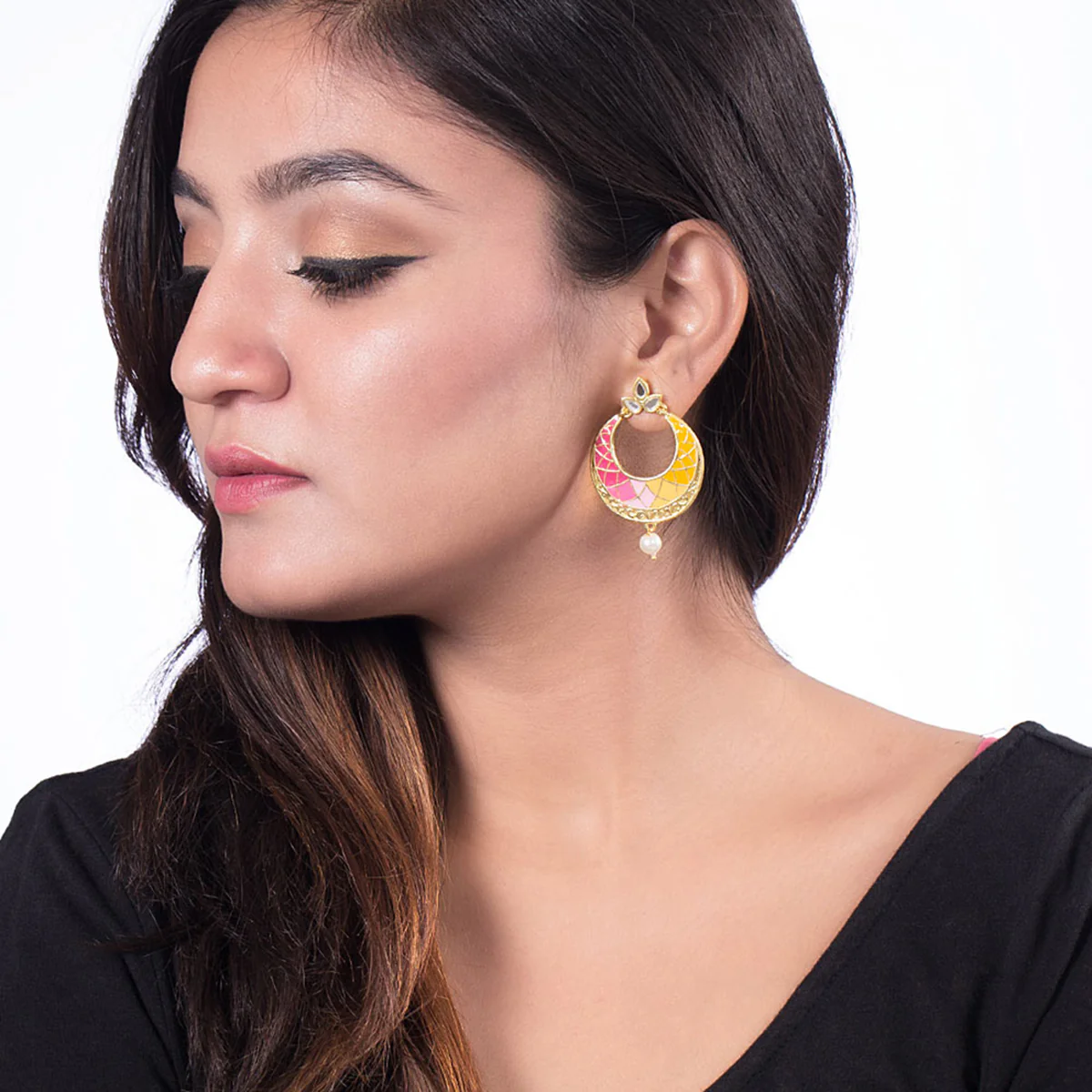 Starry Ombre Yellow Gold Earrings for Women - Image 4