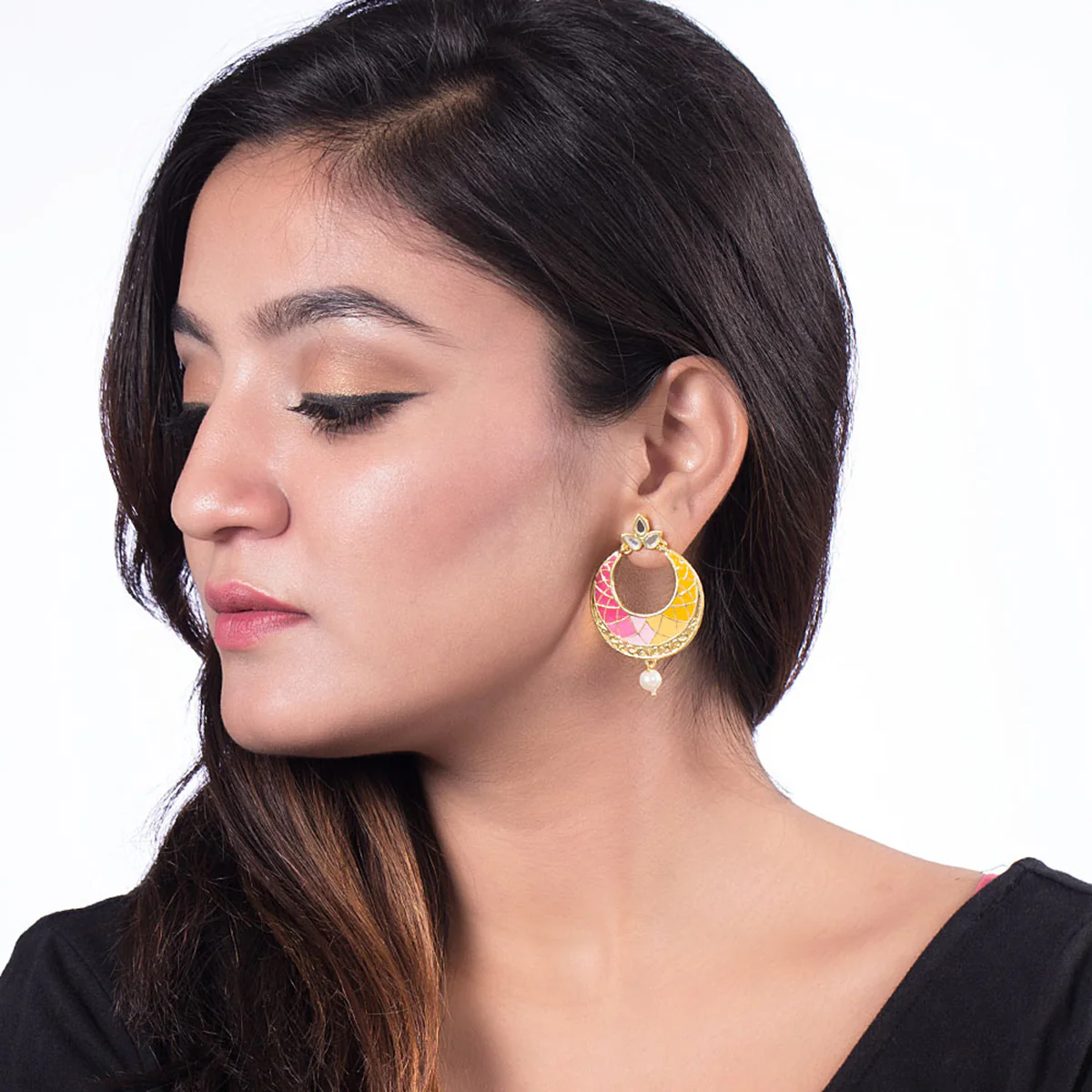 Starry Ombre Yellow Gold Earrings for Women - Image 2