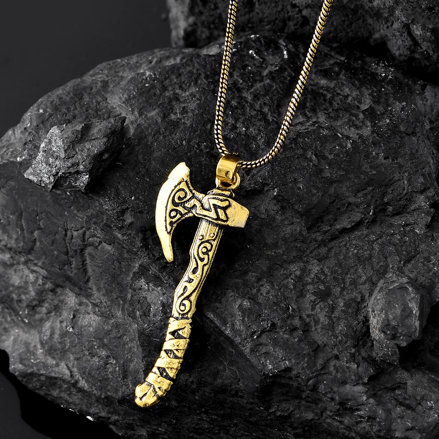 Statement Axe of Valor Mens Pendant