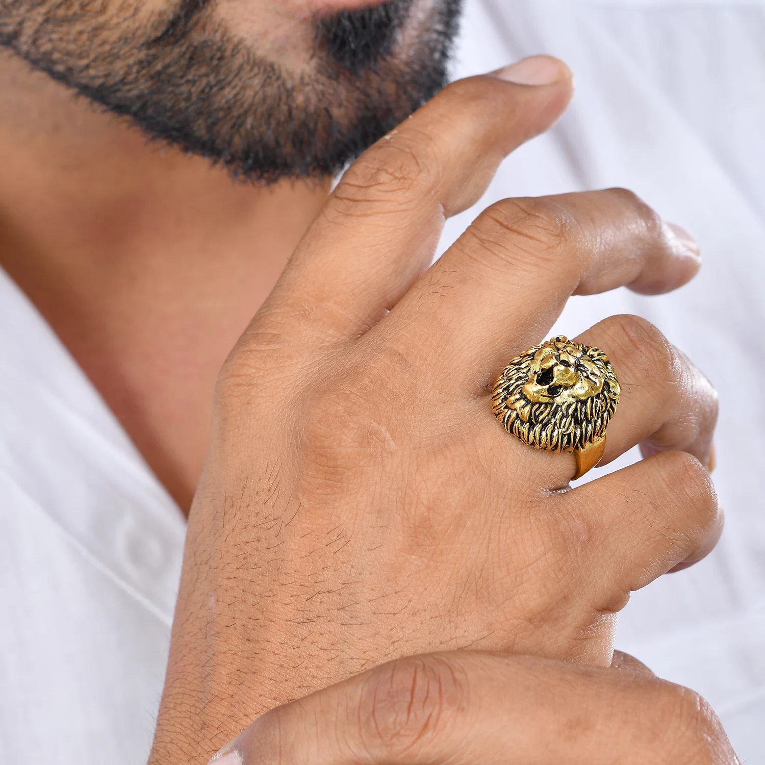 Statement Golden Roar Mens Pendant - Image 2