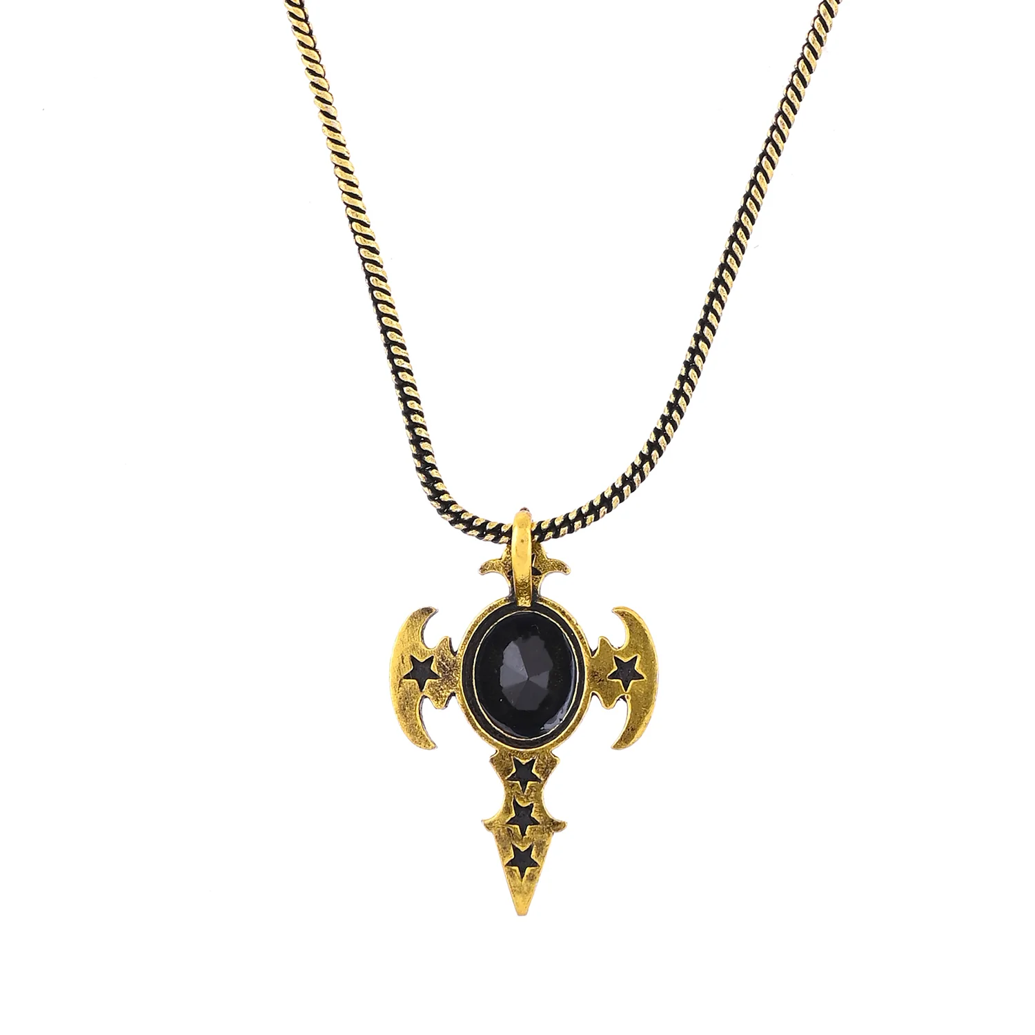 Statement Obsidian Wing Gold Oxidised Men’s Pendant - Image 3