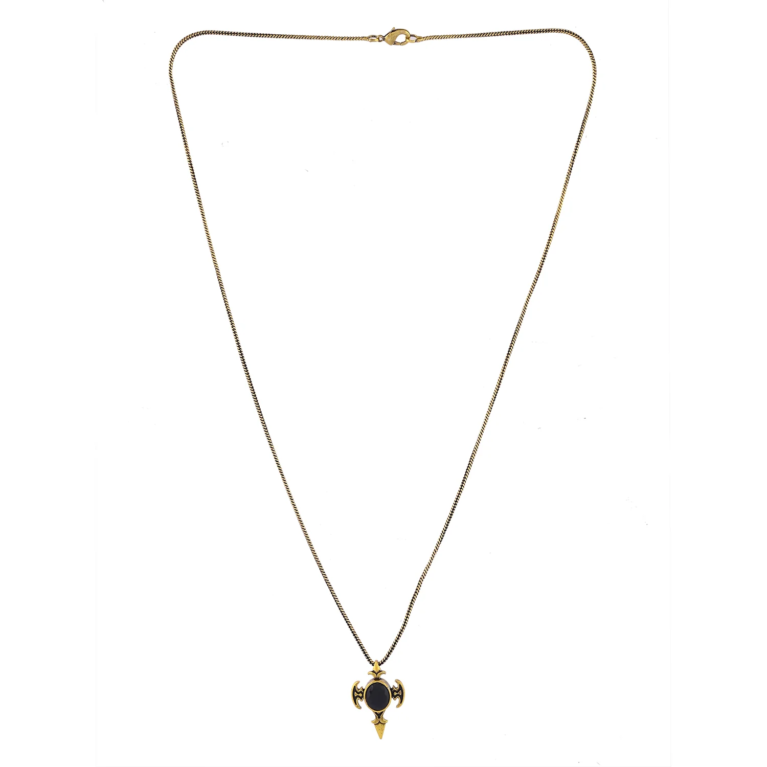 Statement Obsidian Wing Gold Oxidised Men’s Pendant - Image 4