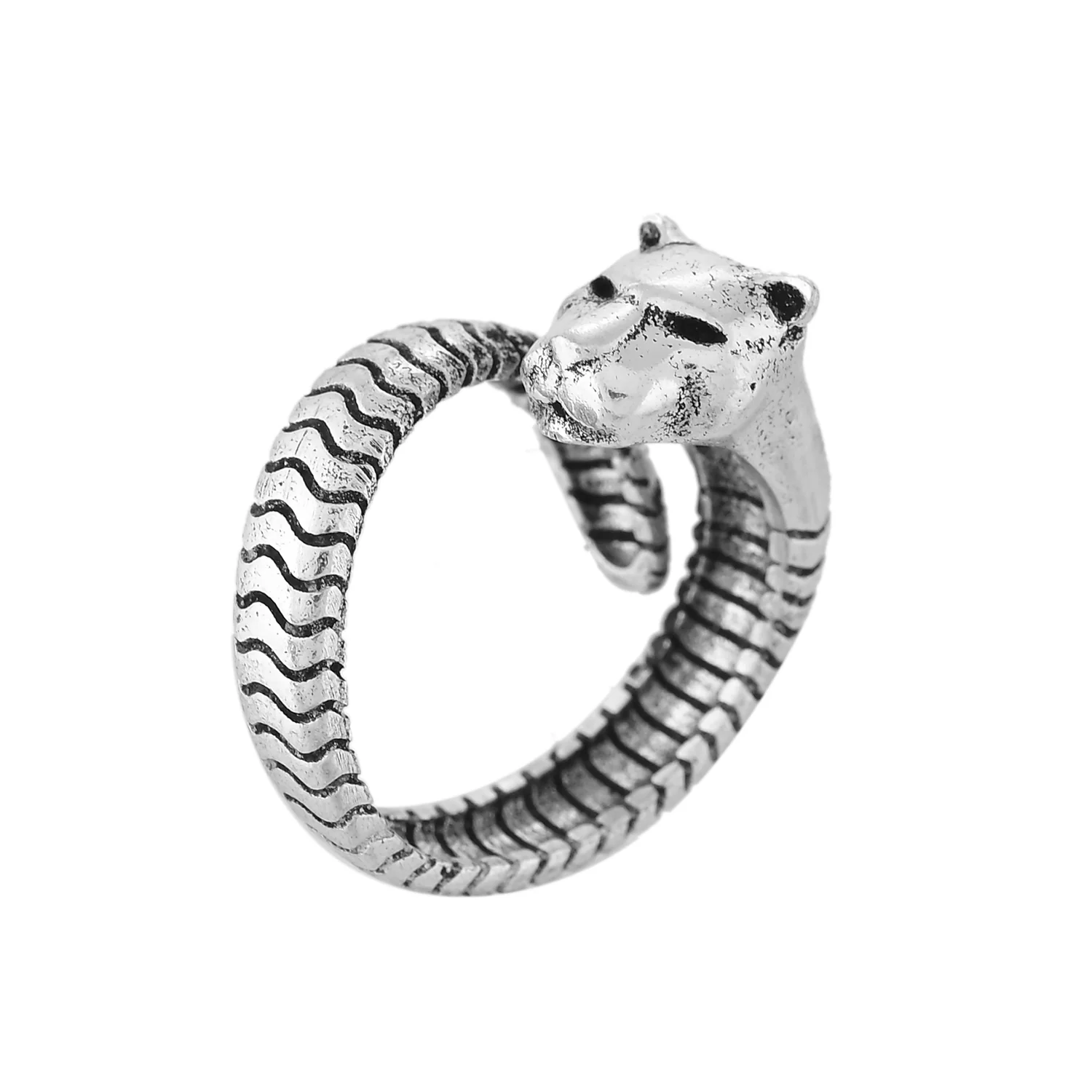 Statement Panther Silver Oxidised Men’s Ring - Image 7