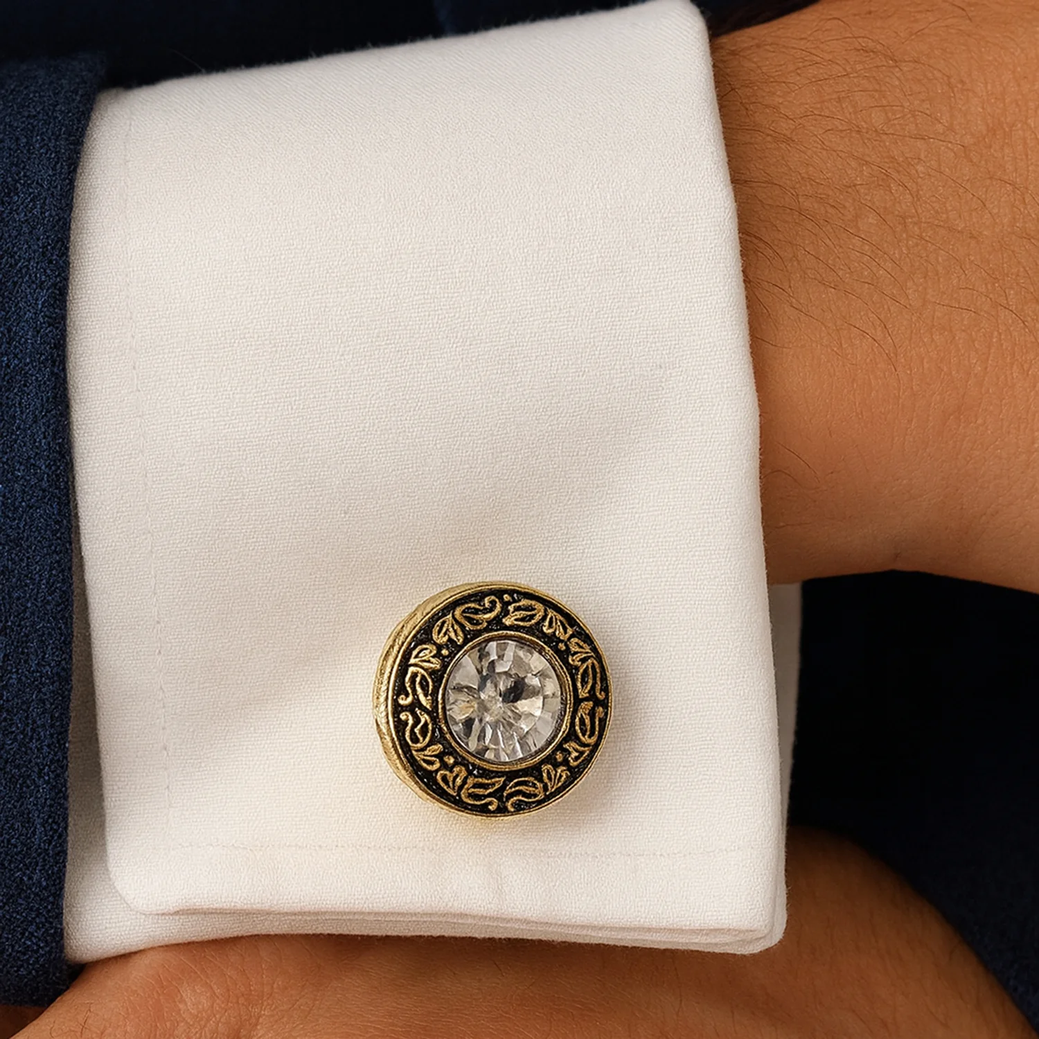 Statement Regal Round Cufflinks - Image 2