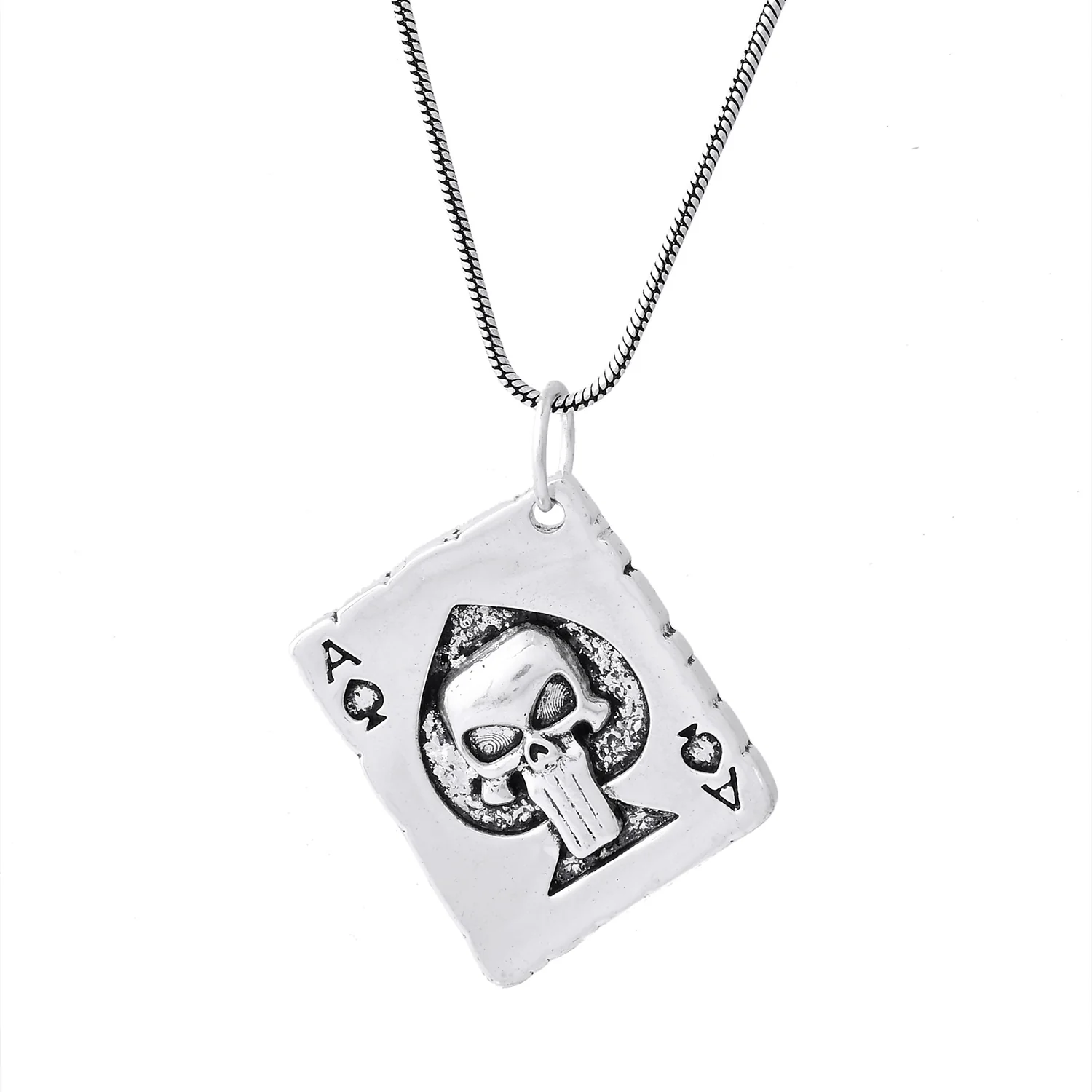 Statement The Last Draw Silver Mens Pendant - Image 4