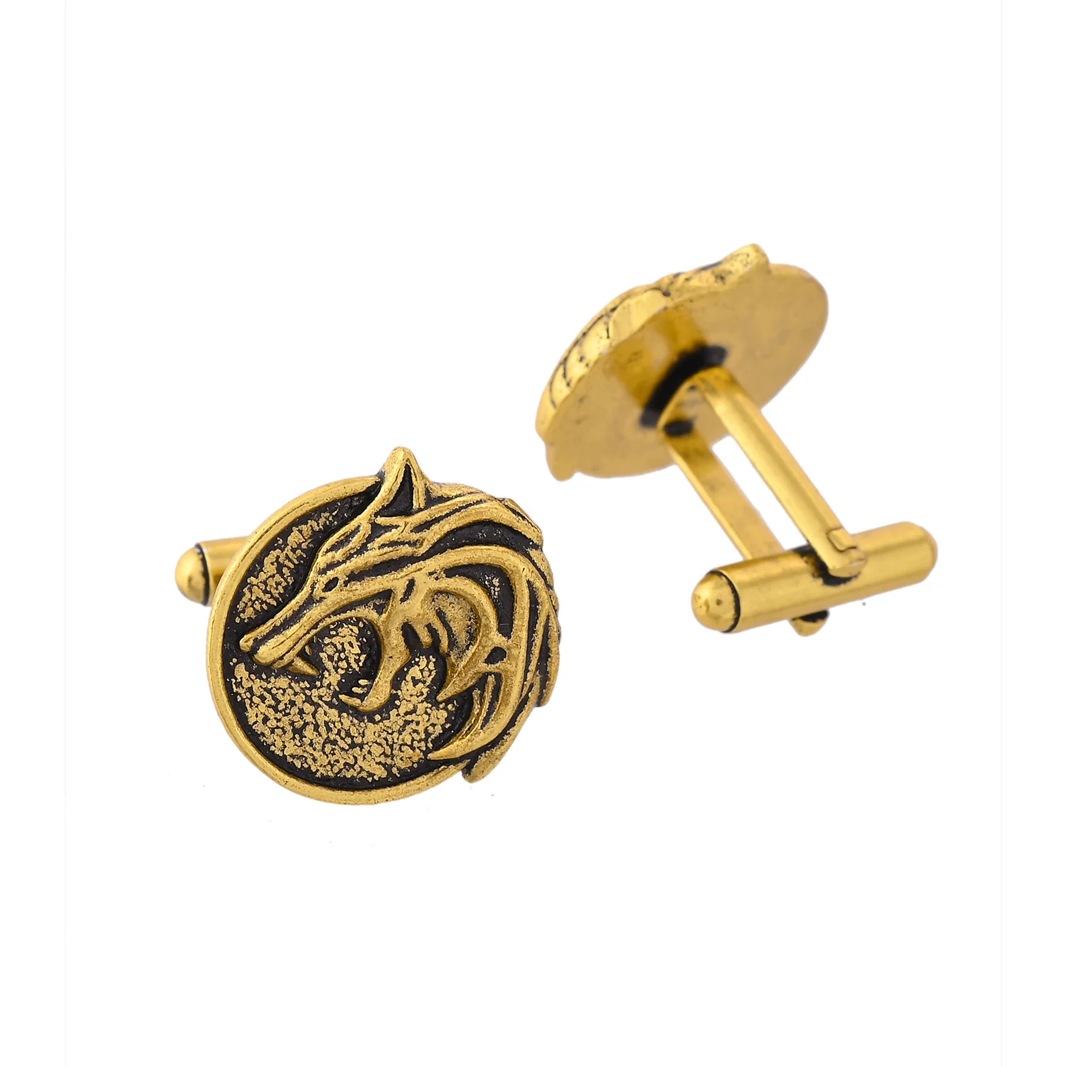 Statement The Lone Alpha Golden Cufflinks - Image 3