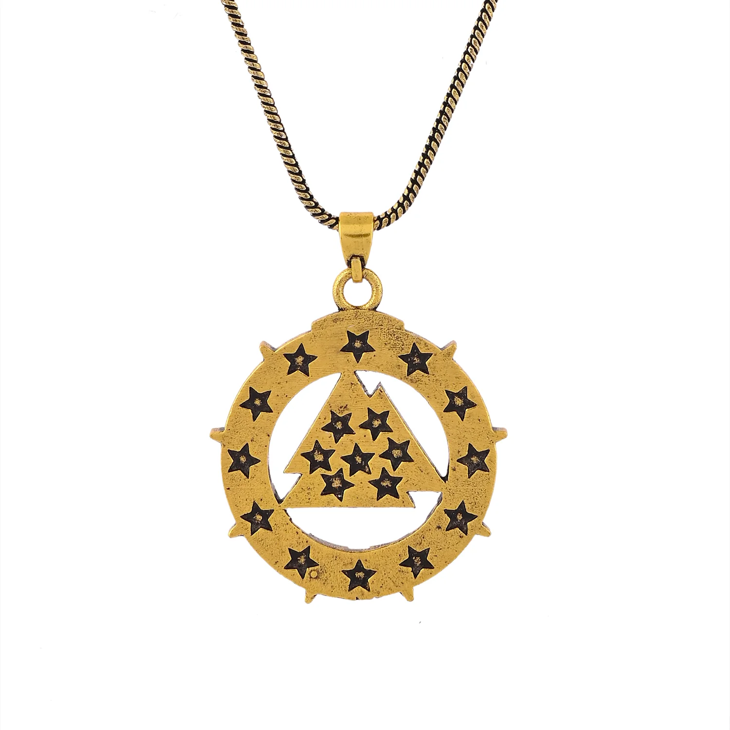 Statement Valknut Star Gold Oxidised Men’s Pendant - Image 3