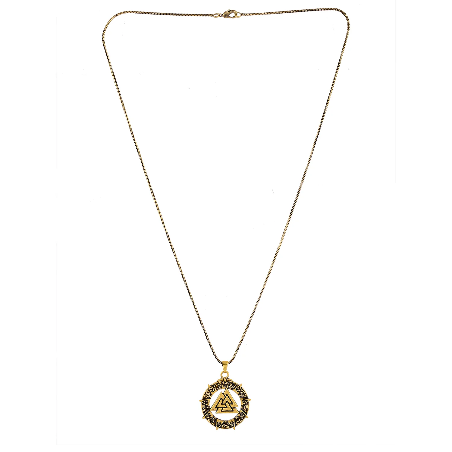 Statement Valknut Star Gold Oxidised Men’s Pendant - Image 4