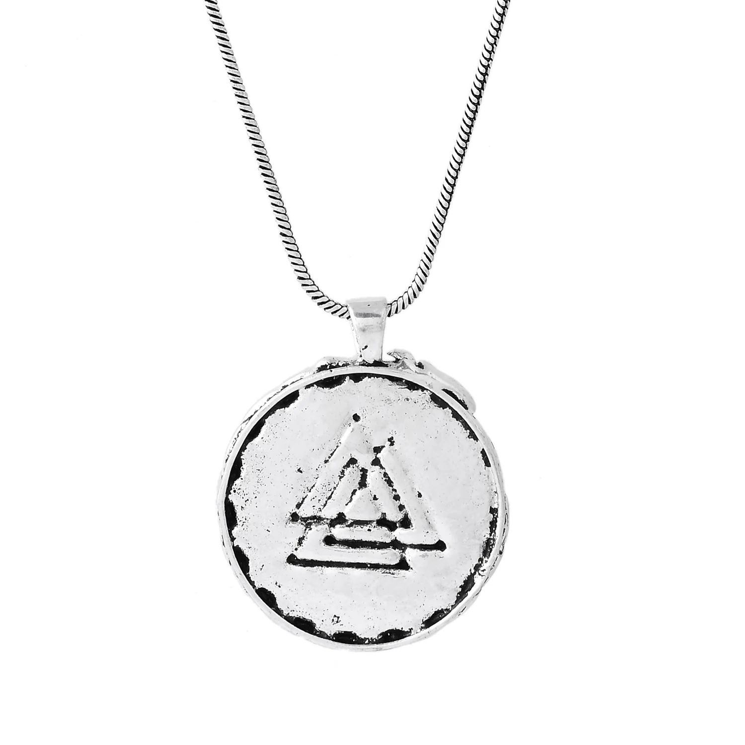 Statement Valknut Valor Silver Mens Pendant - Image 3