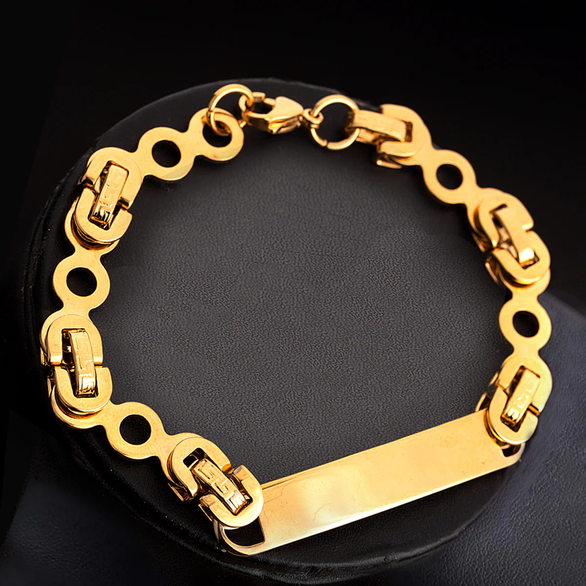 Steel Links Gold Plated Link Design Bracelet