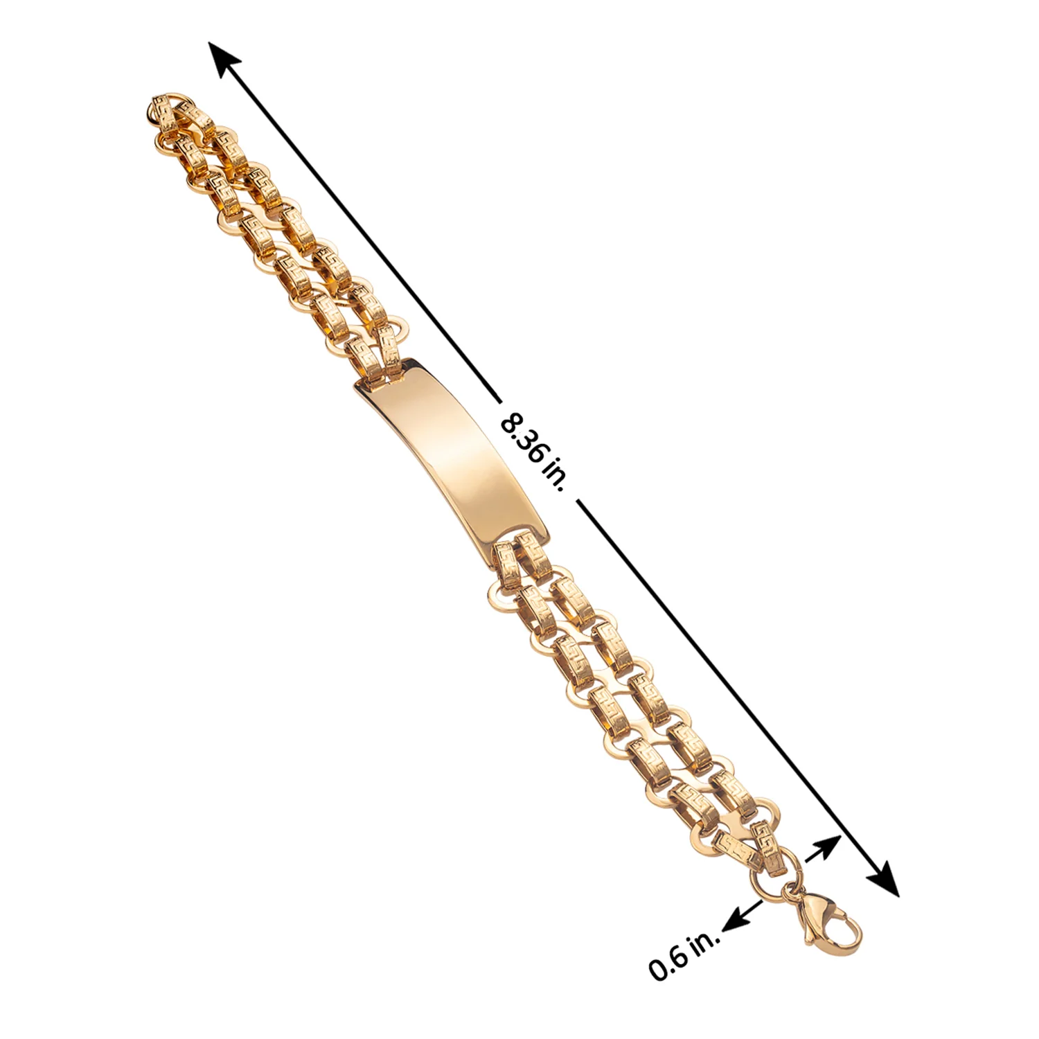 Steel Links Gold Toned Statement Bracelet - Image 5