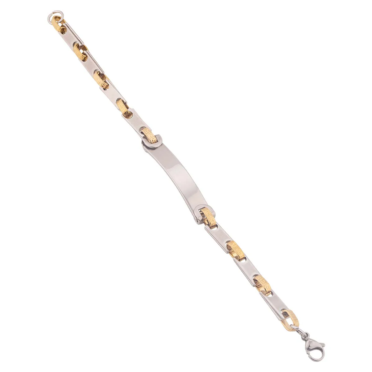 Steel Links Men's Two Tone Plated Bracelet - Image 3