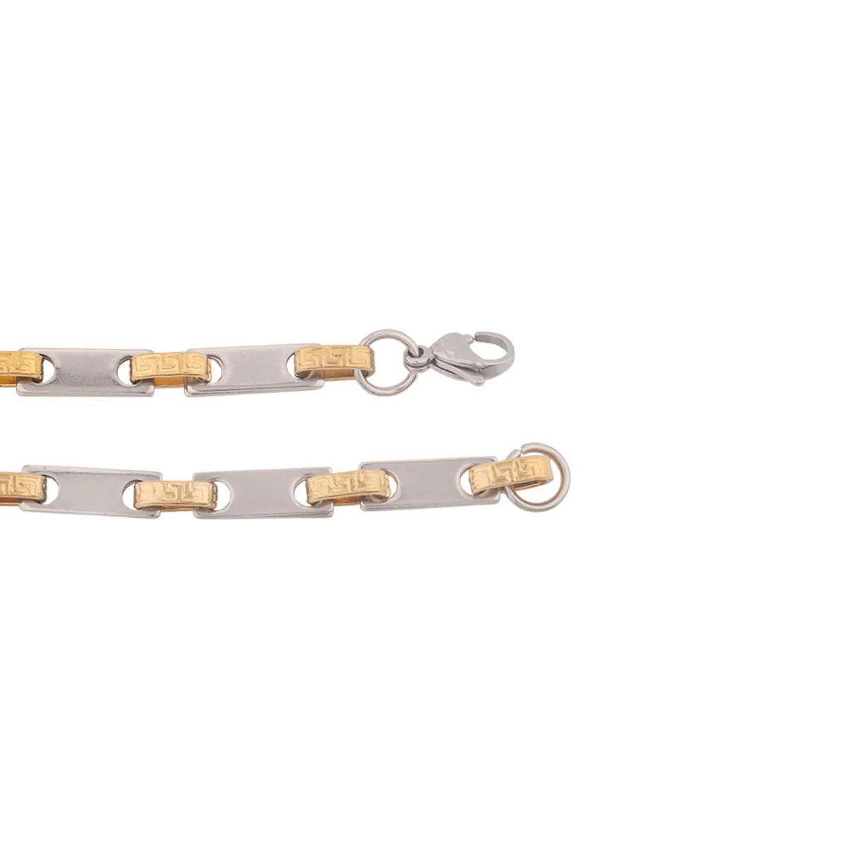 Steel Links Men's Two Tone Plated Bracelet - Image 4