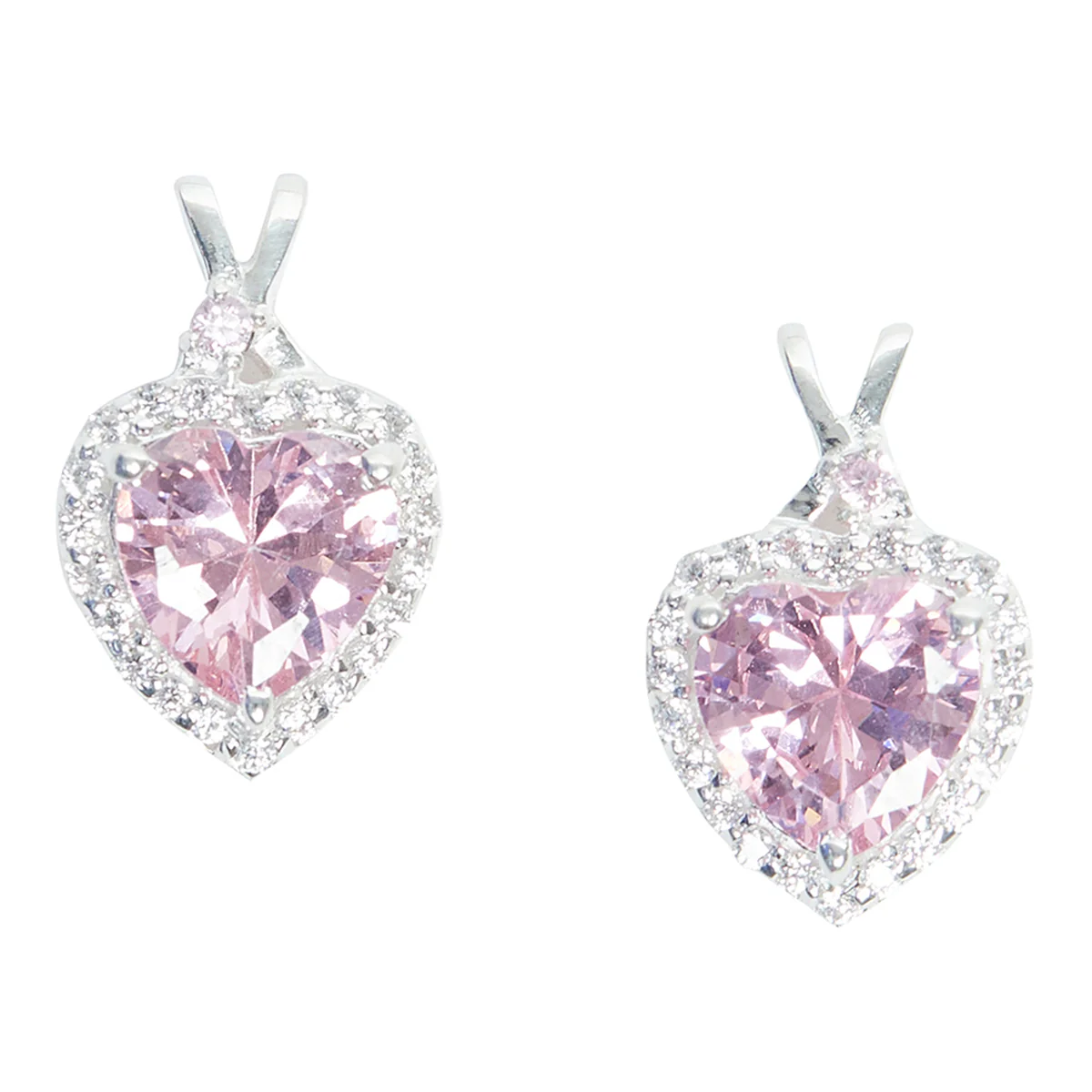 Sterling Silver CZ Embellished Heart-Shape Pendant Set - Image 4