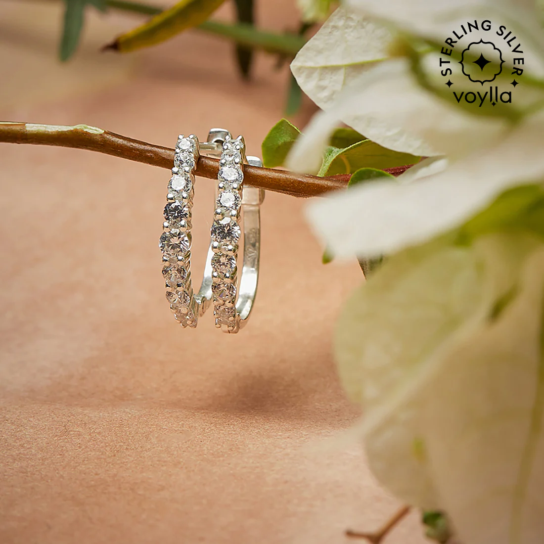 Sterling Silver CZ Studded Earrings